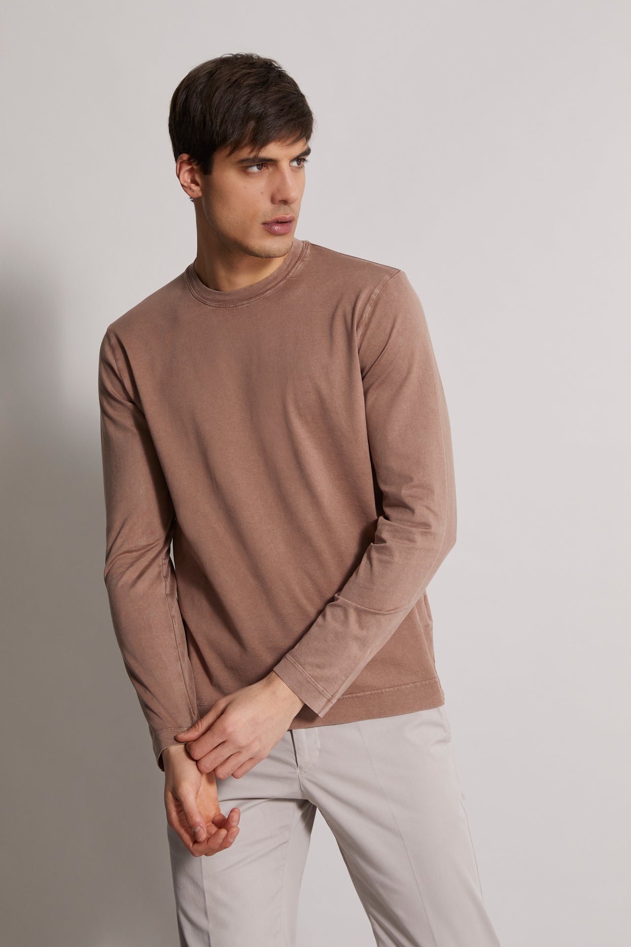 Extreme long-sleeved Giza cotton t-shirt