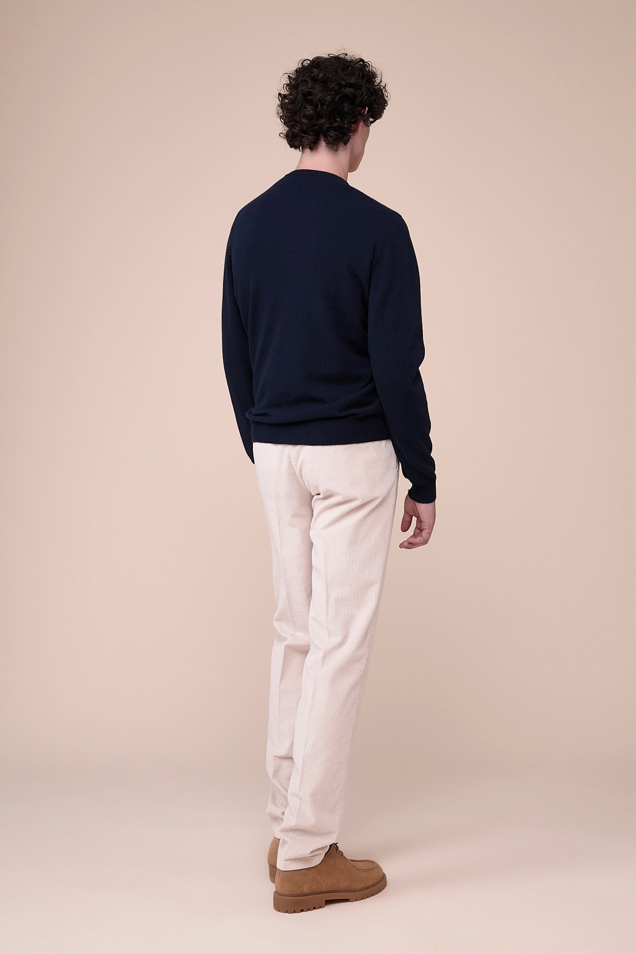 Argentina Cashmere Crewneck in iconic colors - MIDNIGHTBLUE