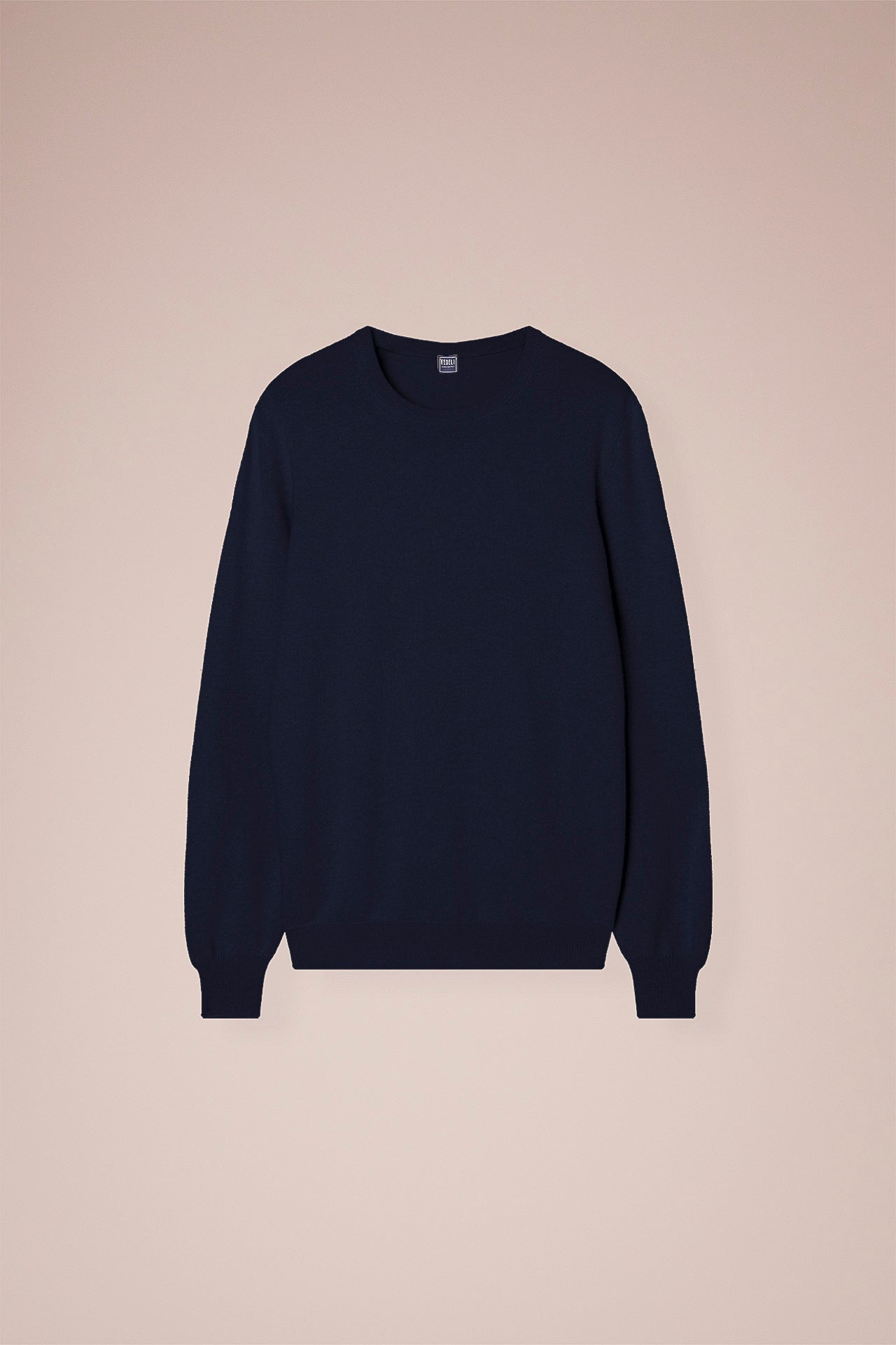 Argentina Cashmere Crewneck in iconic colors - MIDNIGHTBLUE