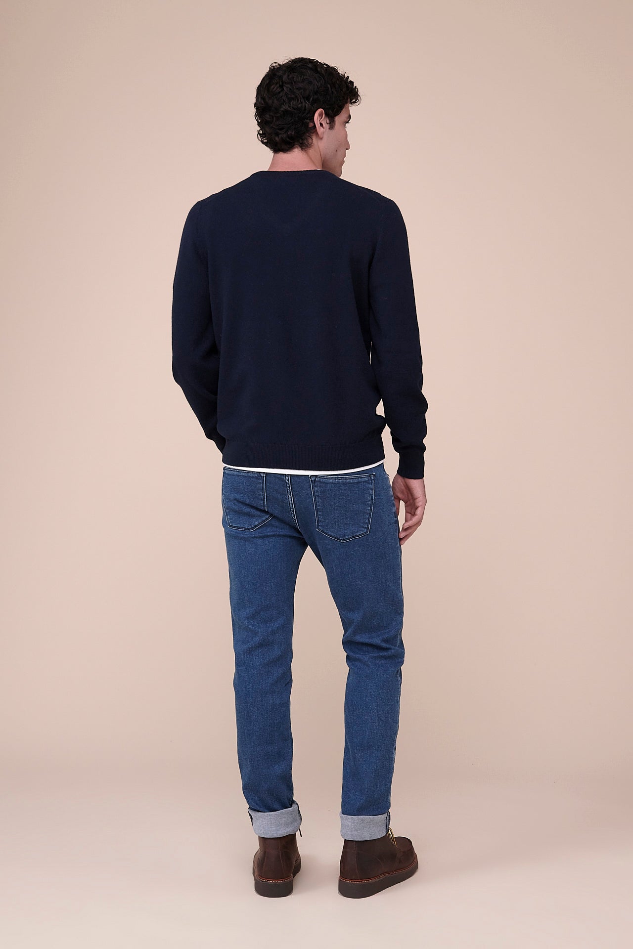 Pull Cashmere V-neck in iconic colors - MIDNIGHTBLUE