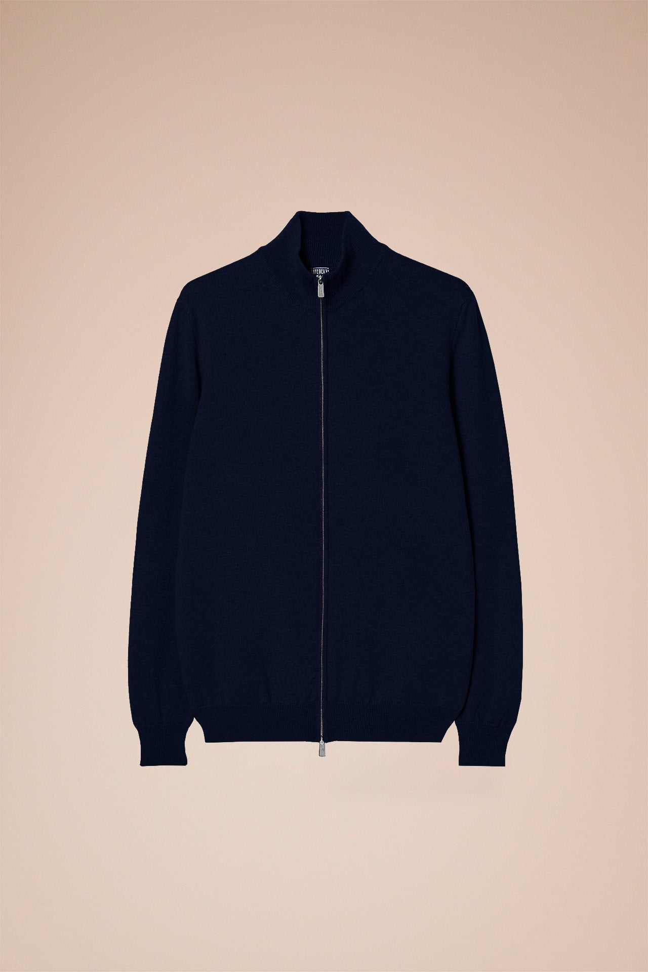 Favonio Cashmere Full-zip Long Sleeve Sweater in iconic colors - BLACK