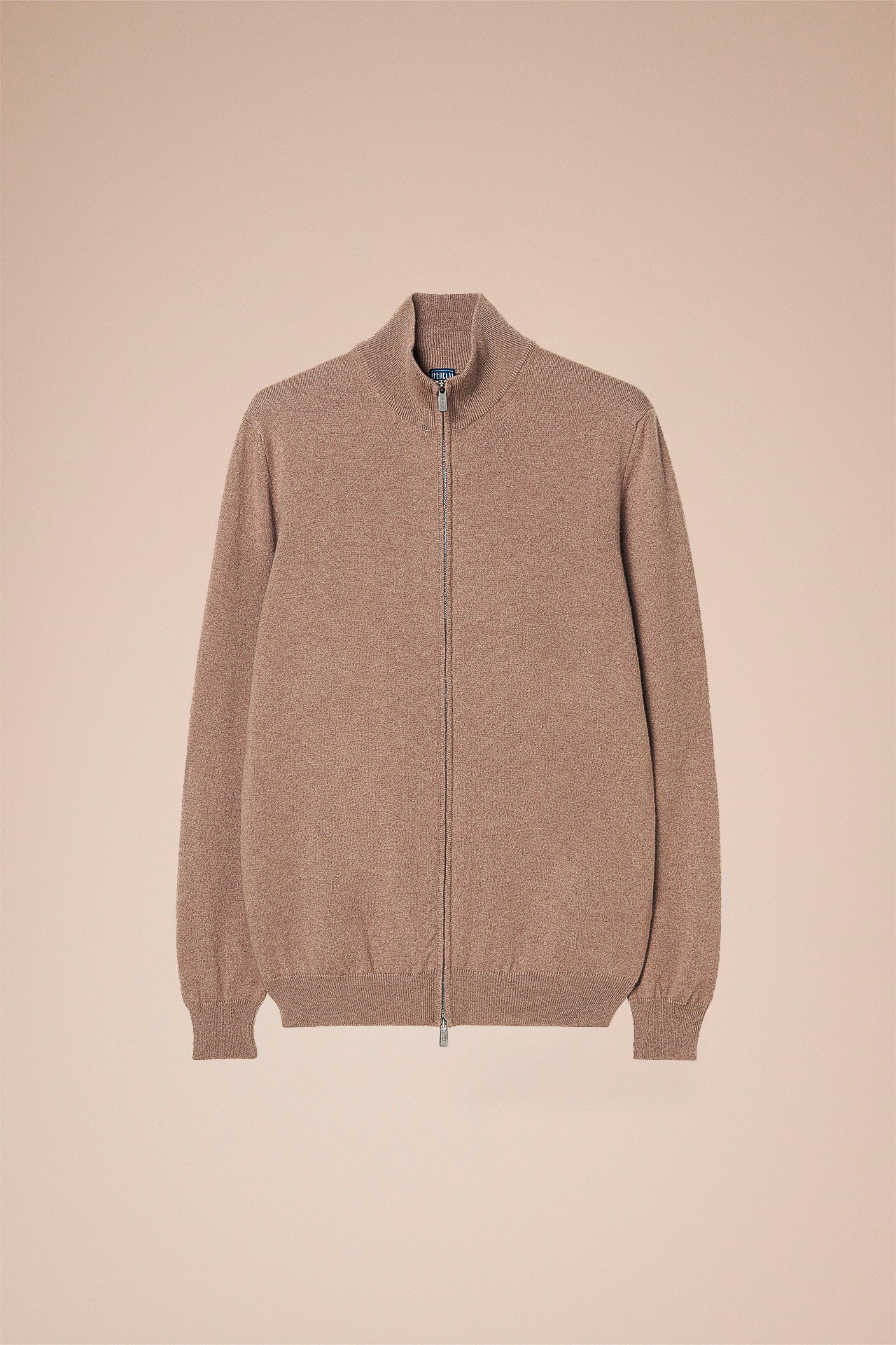 Favonio Cashmere Full-zip Long Sleeve Sweater in iconic colors - BLACK