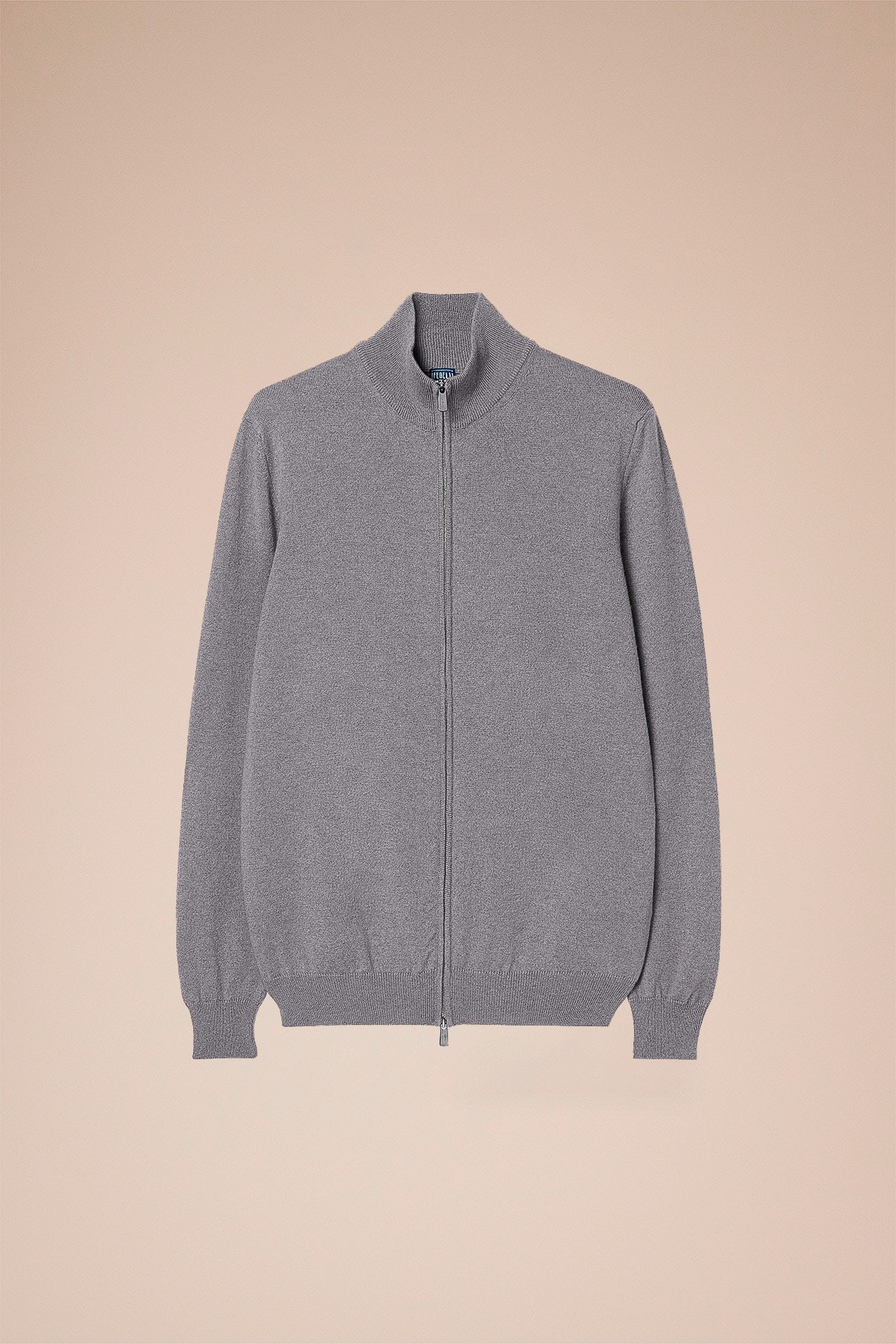 Favonio Cashmere Full-zip Long Sleeve Sweater in iconic colors - BLACK
