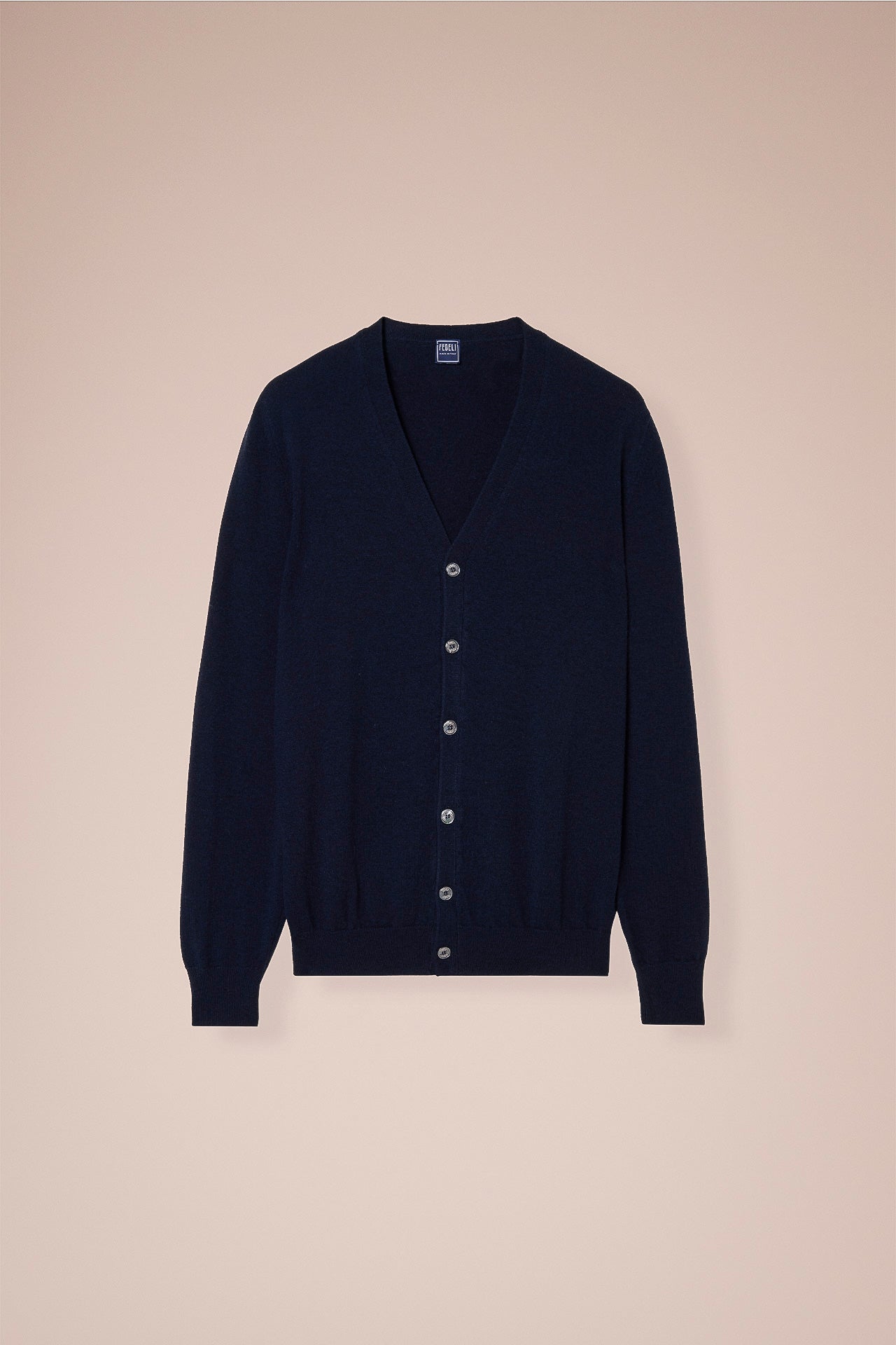 Cashmere Cardigan in iconic colors - MIDNIGHTBLUE