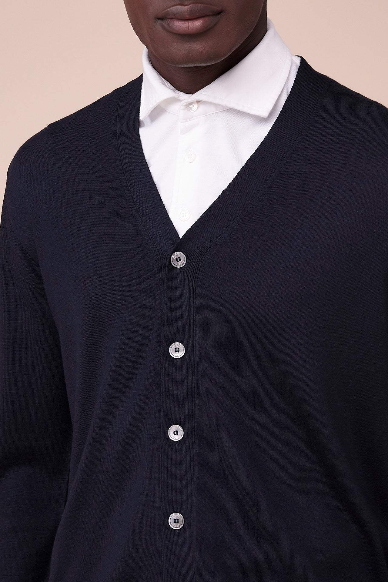 Cashmere Cardigan in iconic colors - MIDNIGHTBLUE