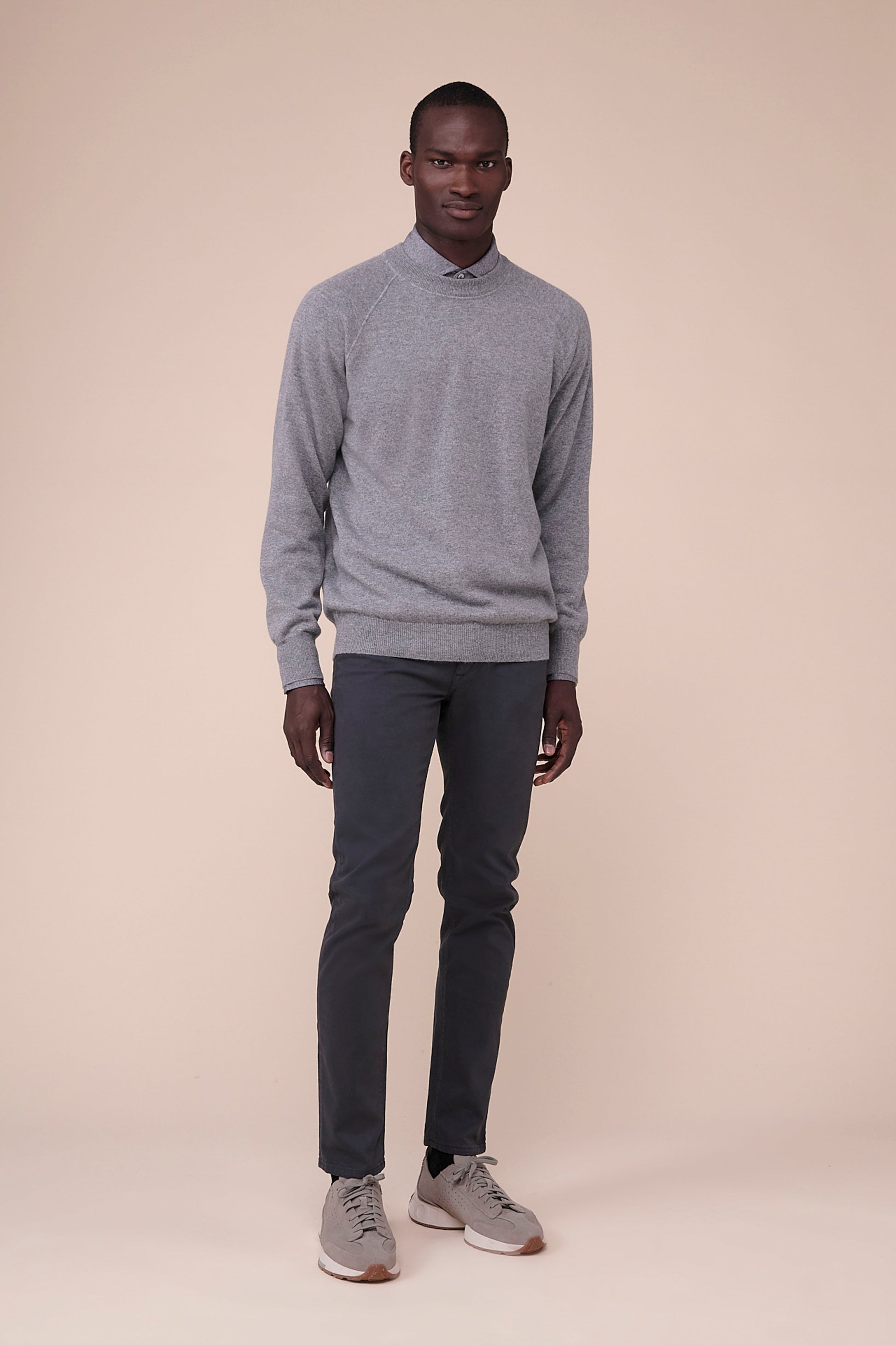 Argentina Tiger Cashmere Crewneck in iconic colors - MIDNIGHTBLUE