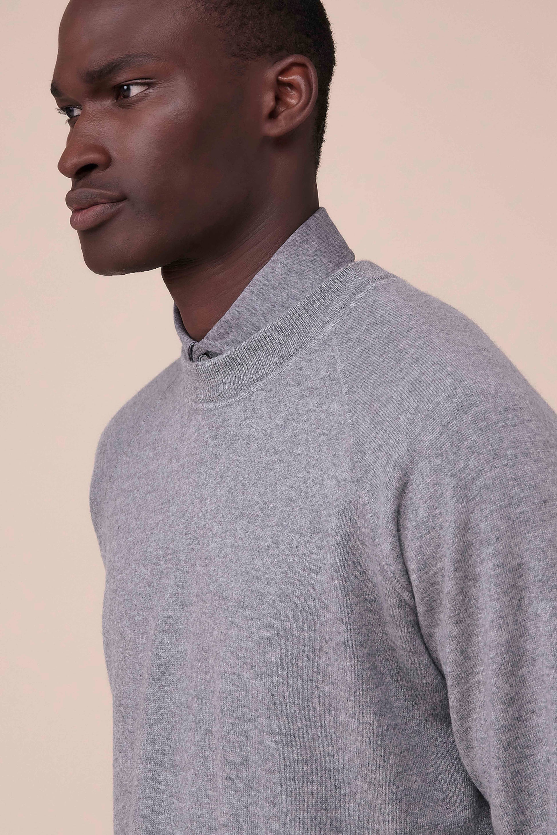 Argentina Tiger Cashmere Crewneck in iconic colors - MIDNIGHTBLUE