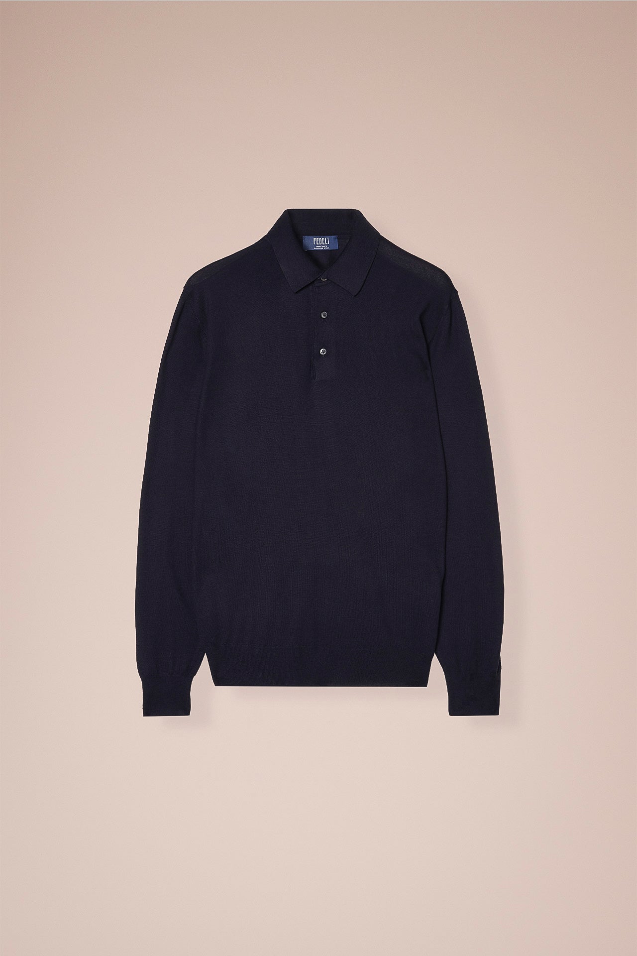Sportman Superfine Wool Knit Polo in iconic colors - MIDNIGHTBLUE