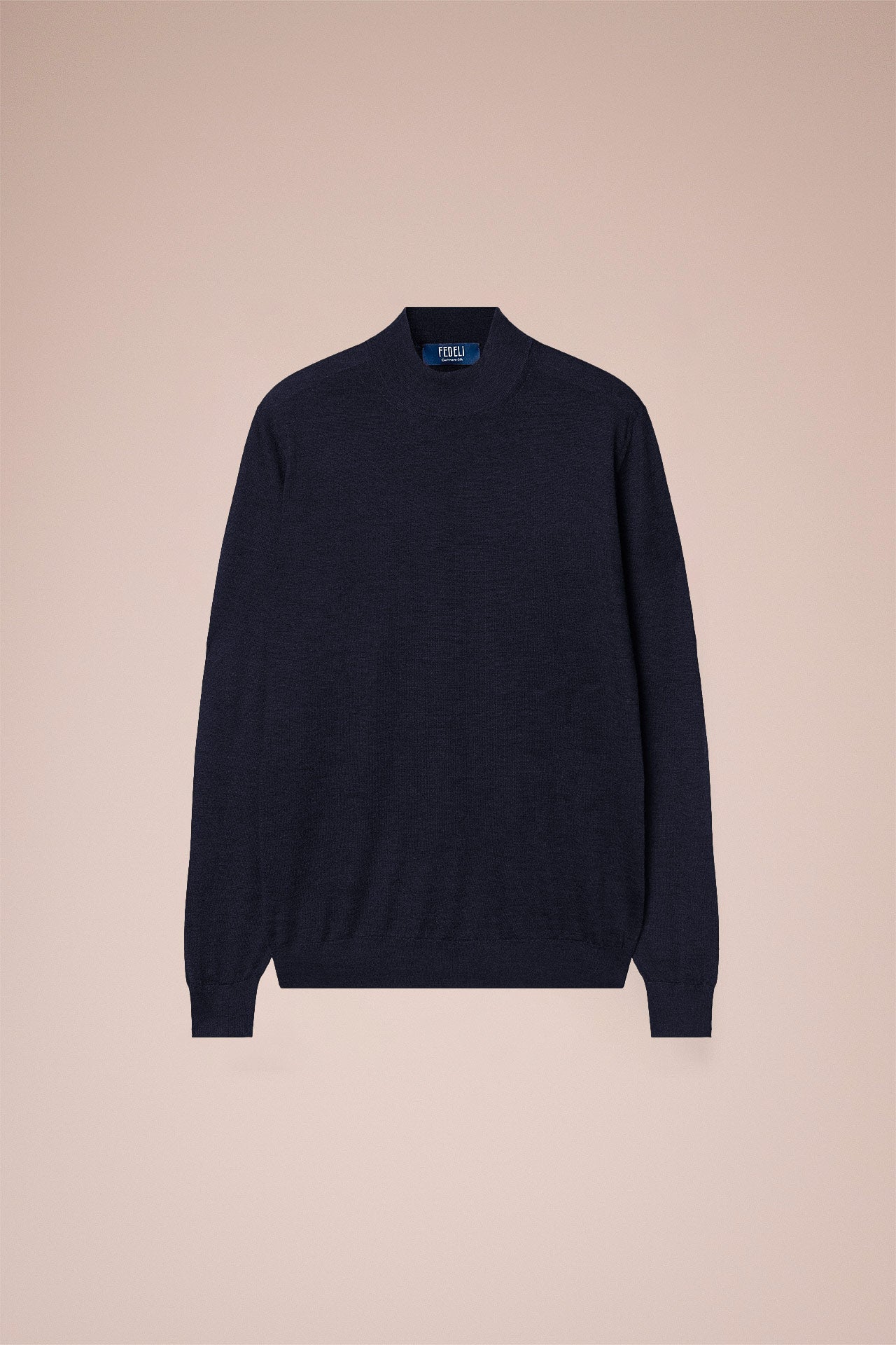 Derby Special Cashmere Silk Mock Neck in iconic colors - BLACK
