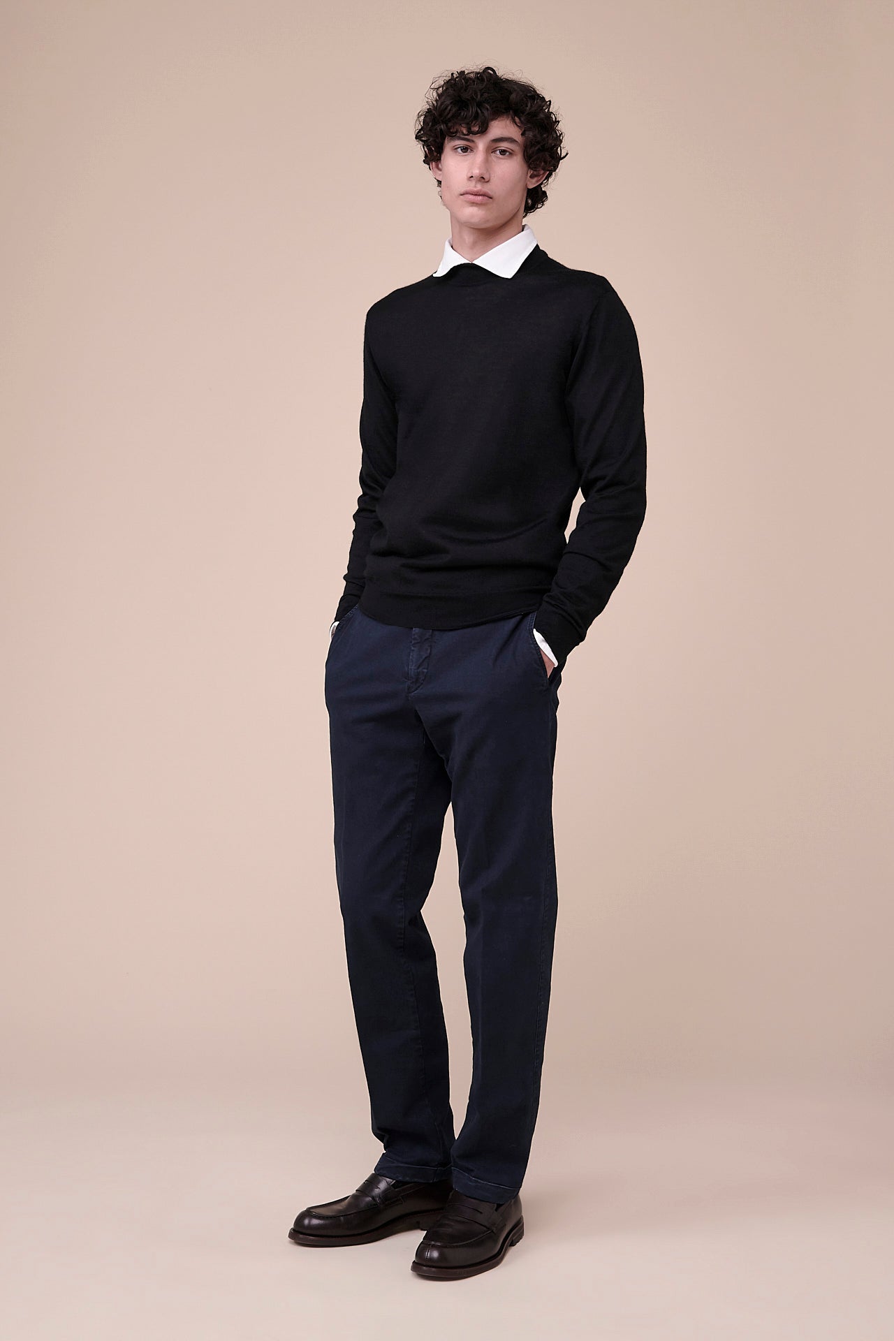 Derby Special Cashmere Silk Mock Neck in iconic colors - BLACK