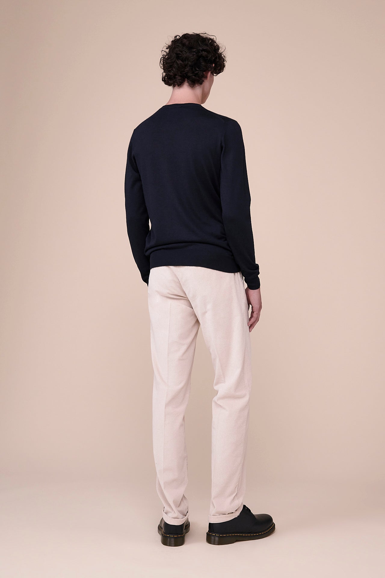 Argentina Cashmere Silk Crewneck in iconic colors - MIDNIGHTBLUE