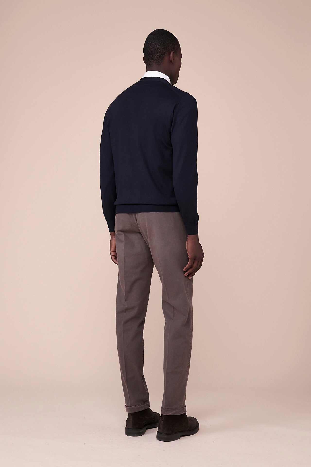Favonio Superfine Wool Full-zip Sweater in iconic colors - MIDNIGHTBLUE