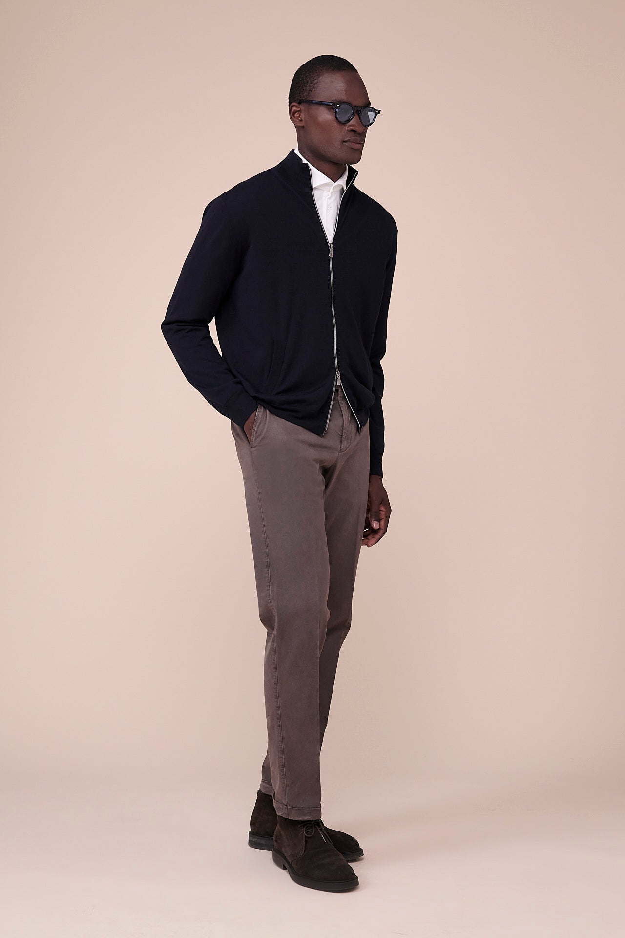 Paros bomber in maglia di lana nel iconico blu notte - MIDNIGHTBLUE