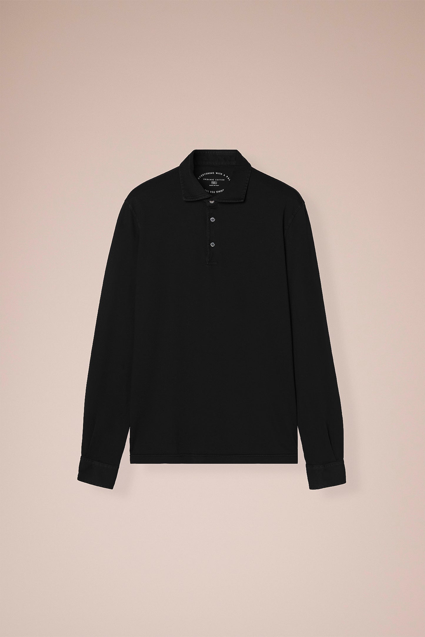 Zero Organic Cotton Long Sleeve Polo Shirt in iconic colors - WHITE