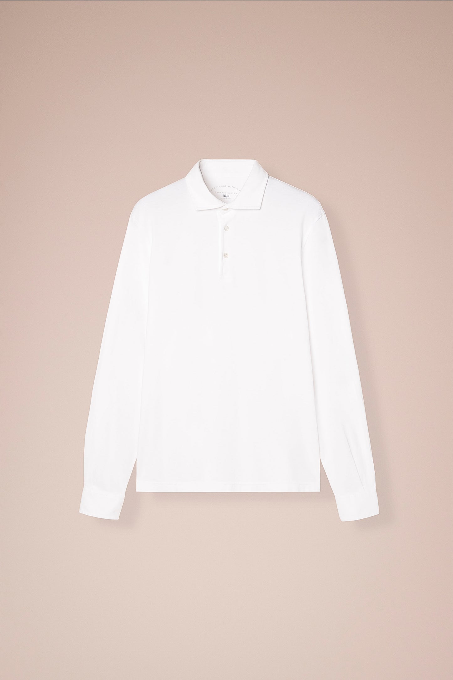 Zero Organic Cotton Long Sleeve Polo Shirt in iconic colors - WHITE