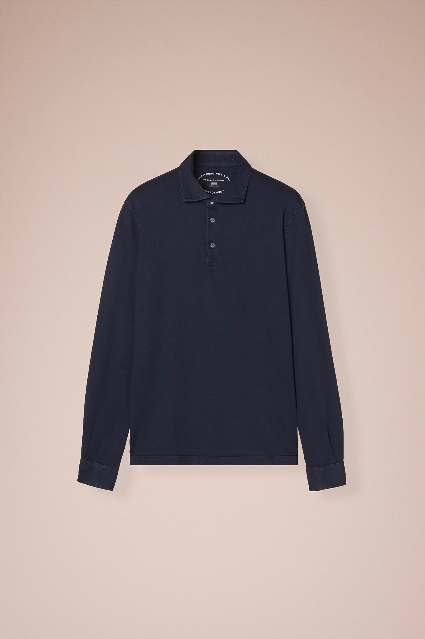 Zero Organic Cotton Long Sleeve Polo Shirt in iconic colors - WHITE
