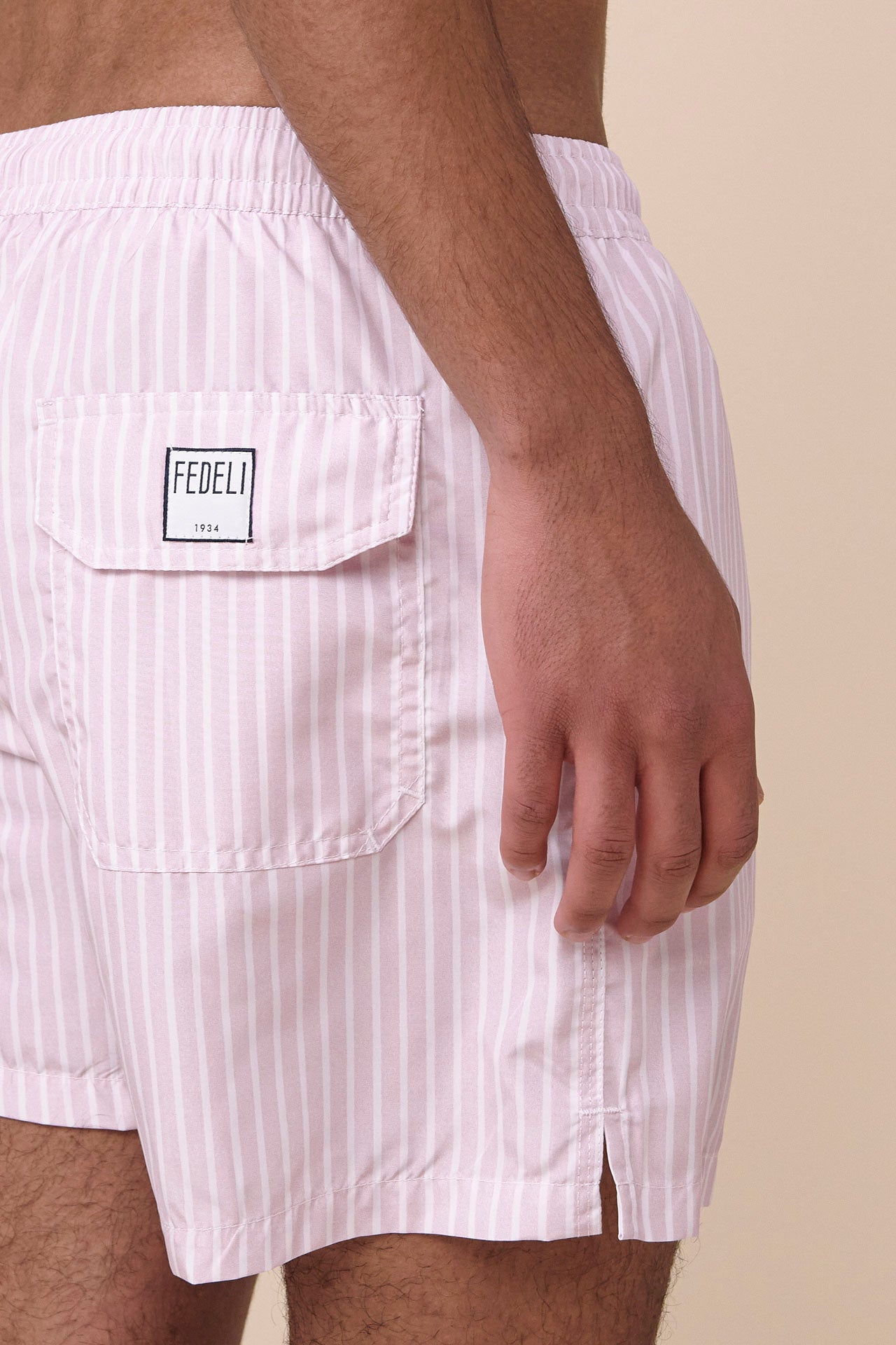 Madeira - The Sustainable Swim Trunk - Striped Pattern - PINK