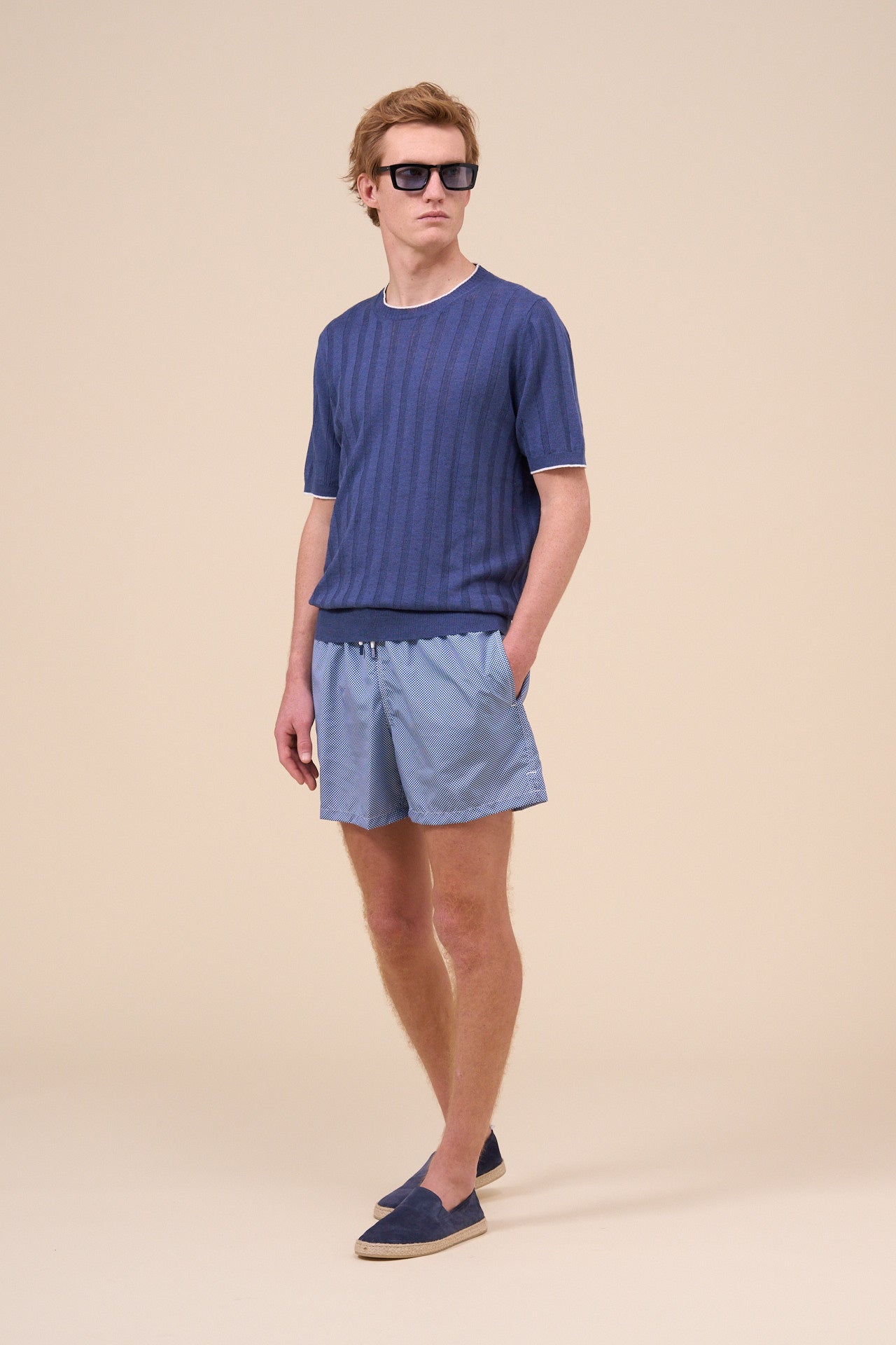 Madeira - il costume da bagno sostenibile - Fantasia Mini Forme Geometriche - MIDNIGHTBLUE