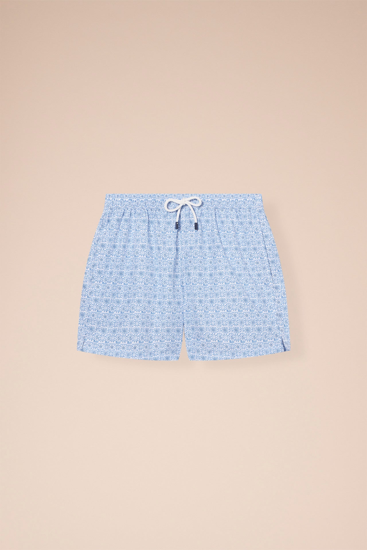 Madeira - The Sustainable Swim Trunk - Floral Pattern - STEELBLUE