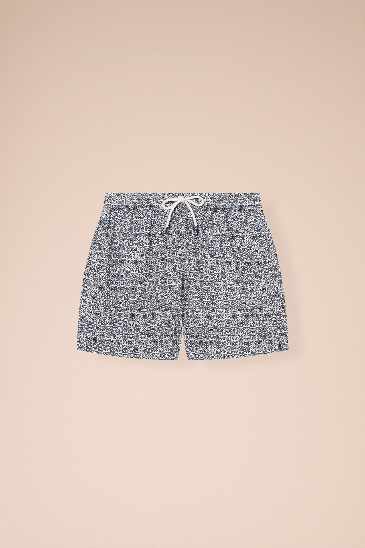 Madeira - The Sustainable Swim Trunk - Floral Pattern - STEELBLUE