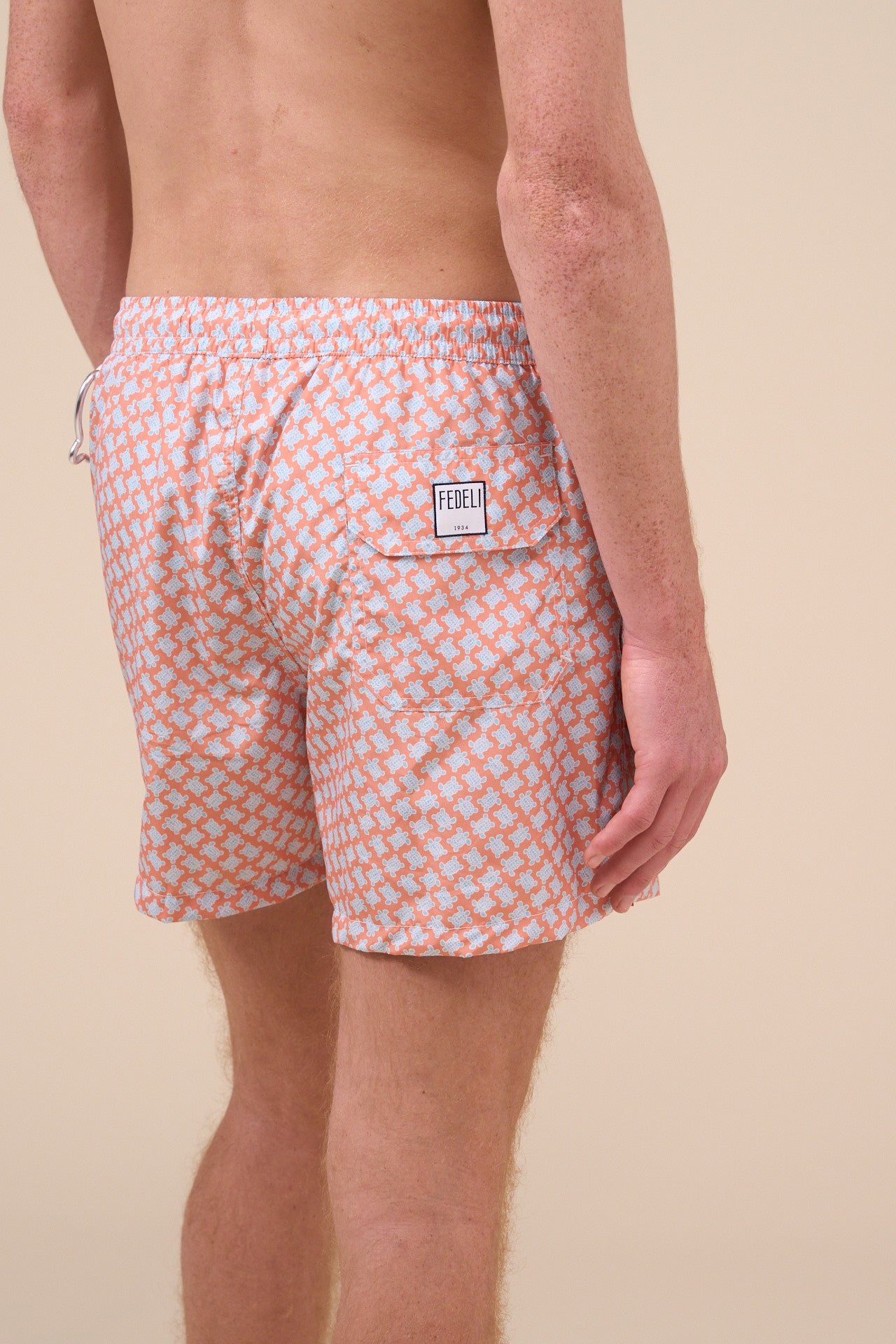 Madeira - The Sustainable Swim Trunk - Mini Turtles Pattern - ORANGE