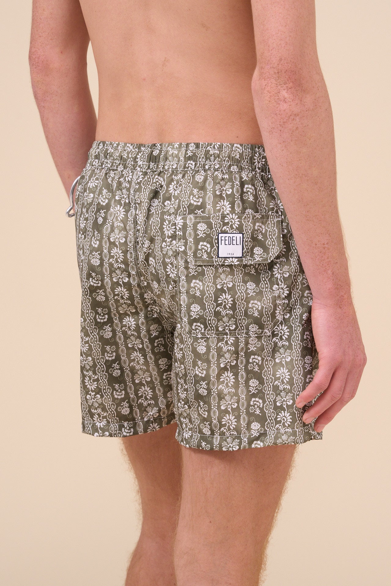 Madeira - The Sustainable Swim Trunk - Oasis Pattern - DARKOLIVEGREEN