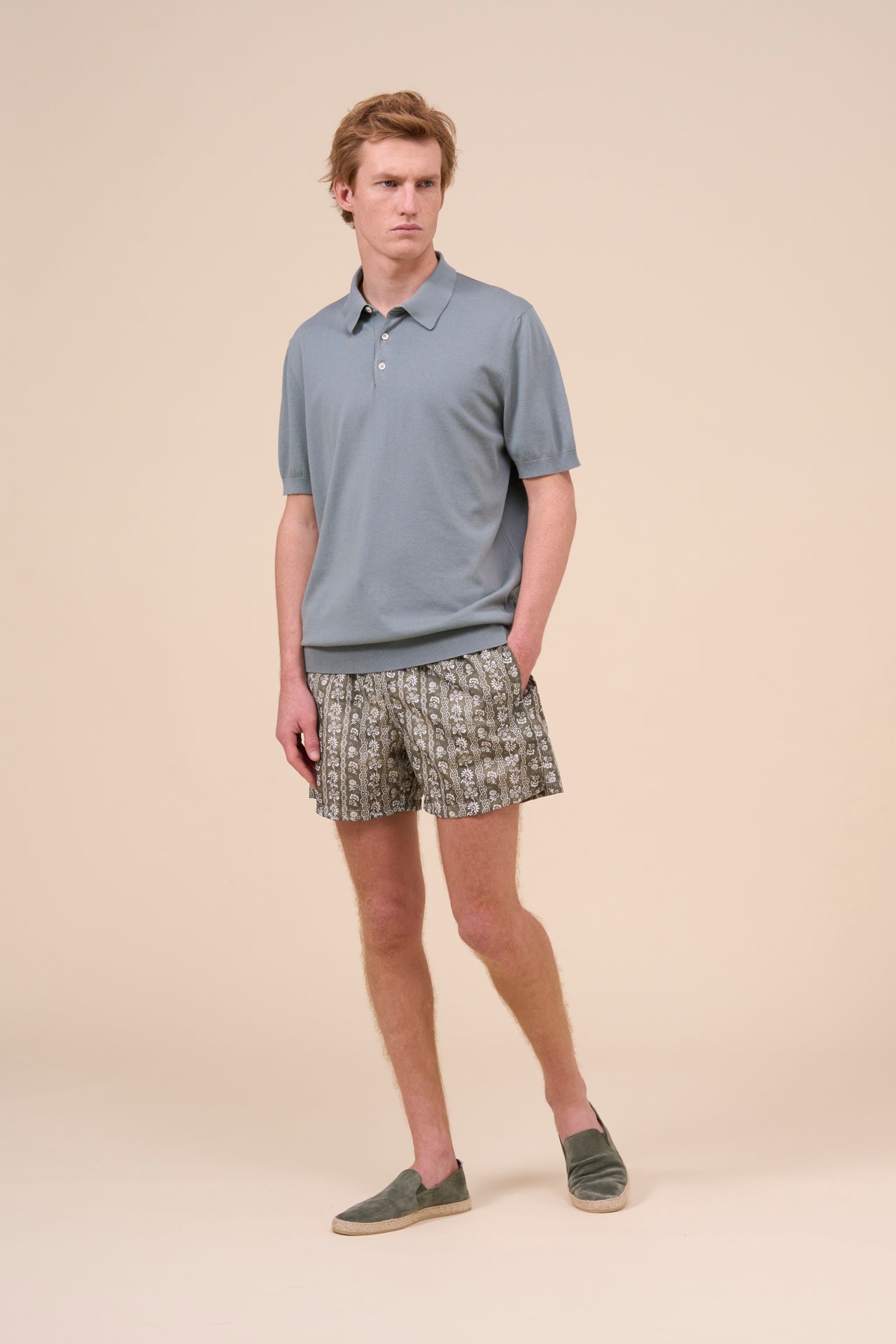 Madeira - The Sustainable Swim Trunk - Oasis Pattern - DARKOLIVEGREEN
