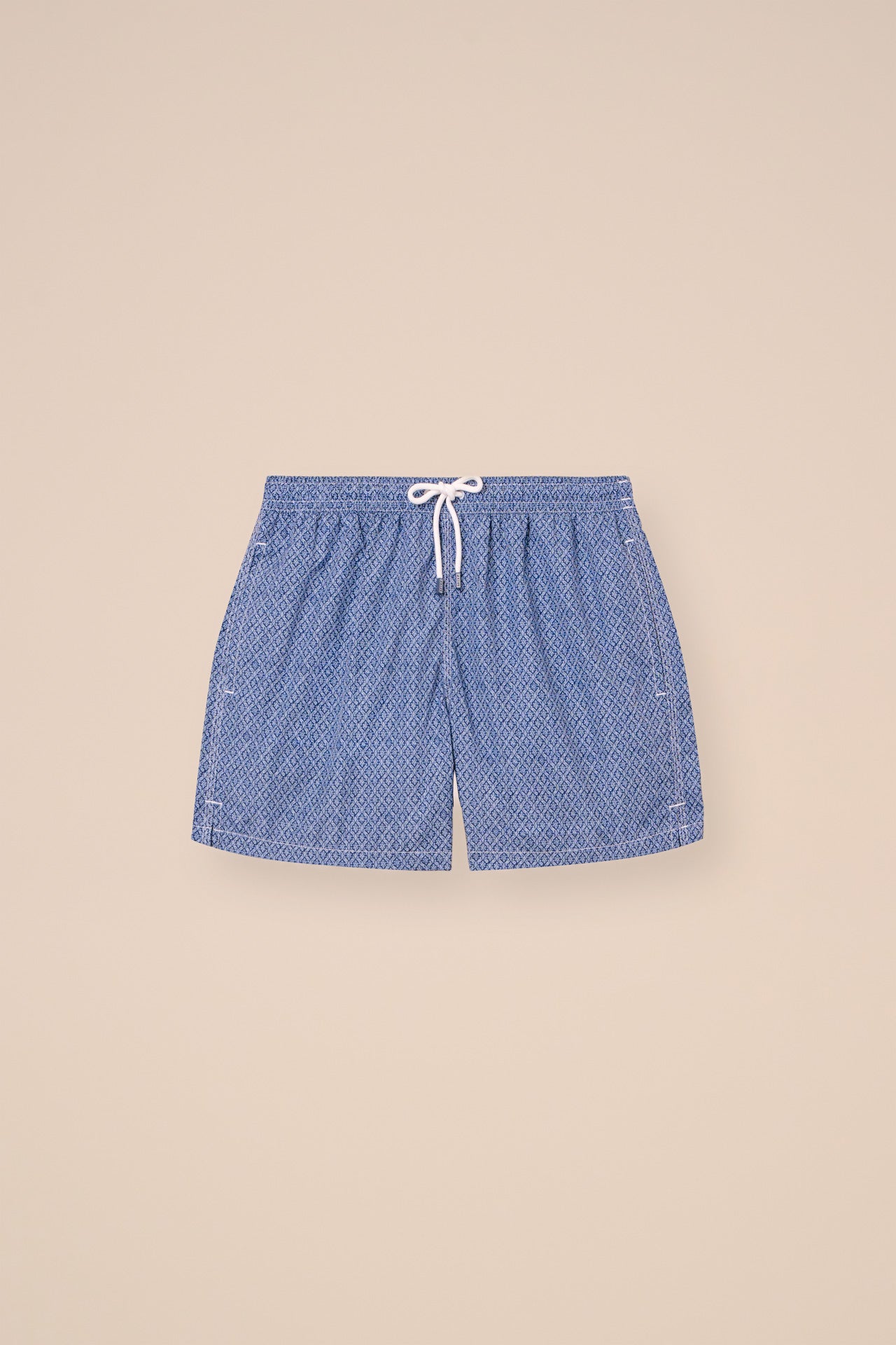 Madeira - The Sustainable Swim Trunk - Geometric Tile Pattern - CORNFLOWERBLUE