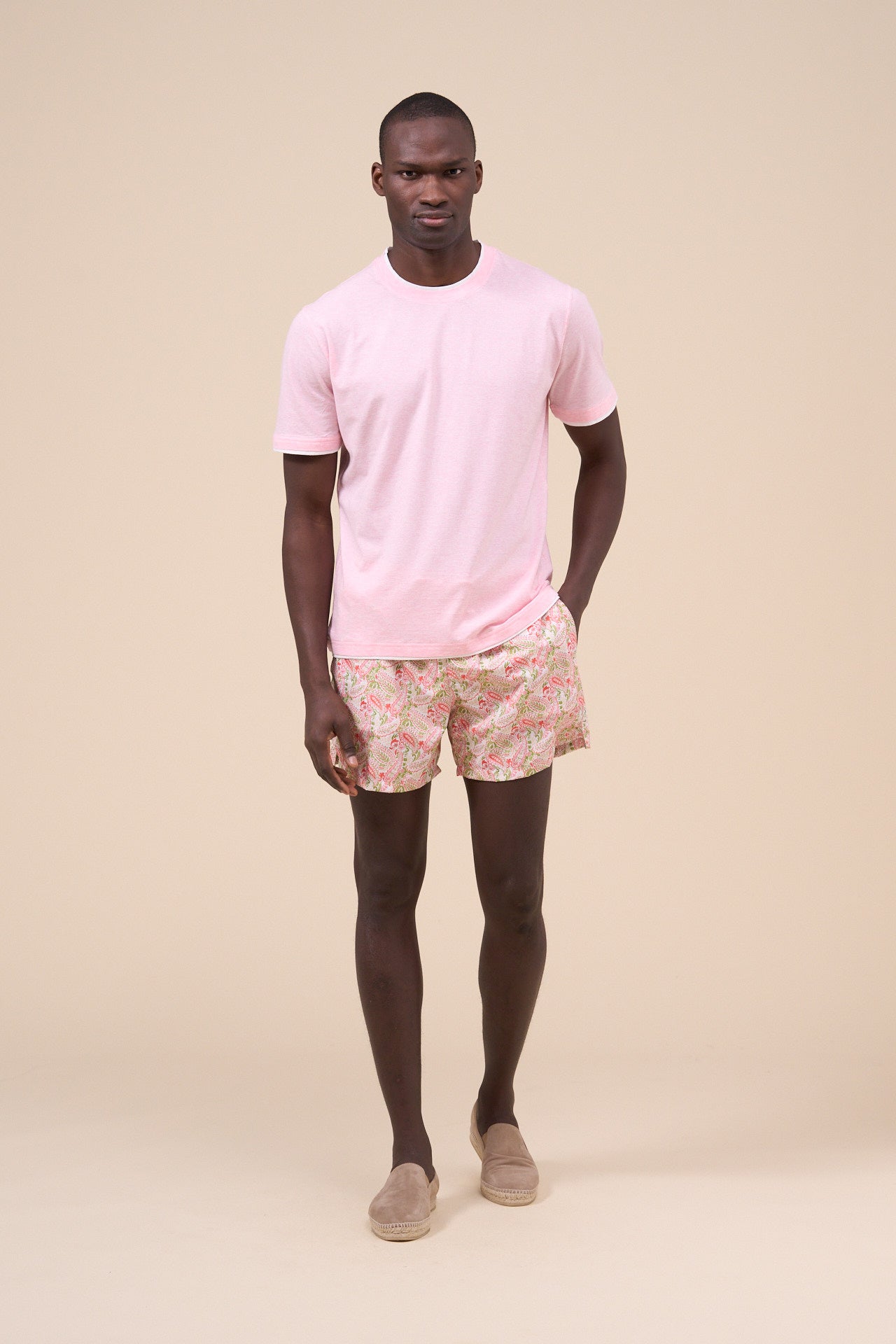 Madeira - The Sustainable Swim Trunk - Rainforest Foliage Pattern - PINK