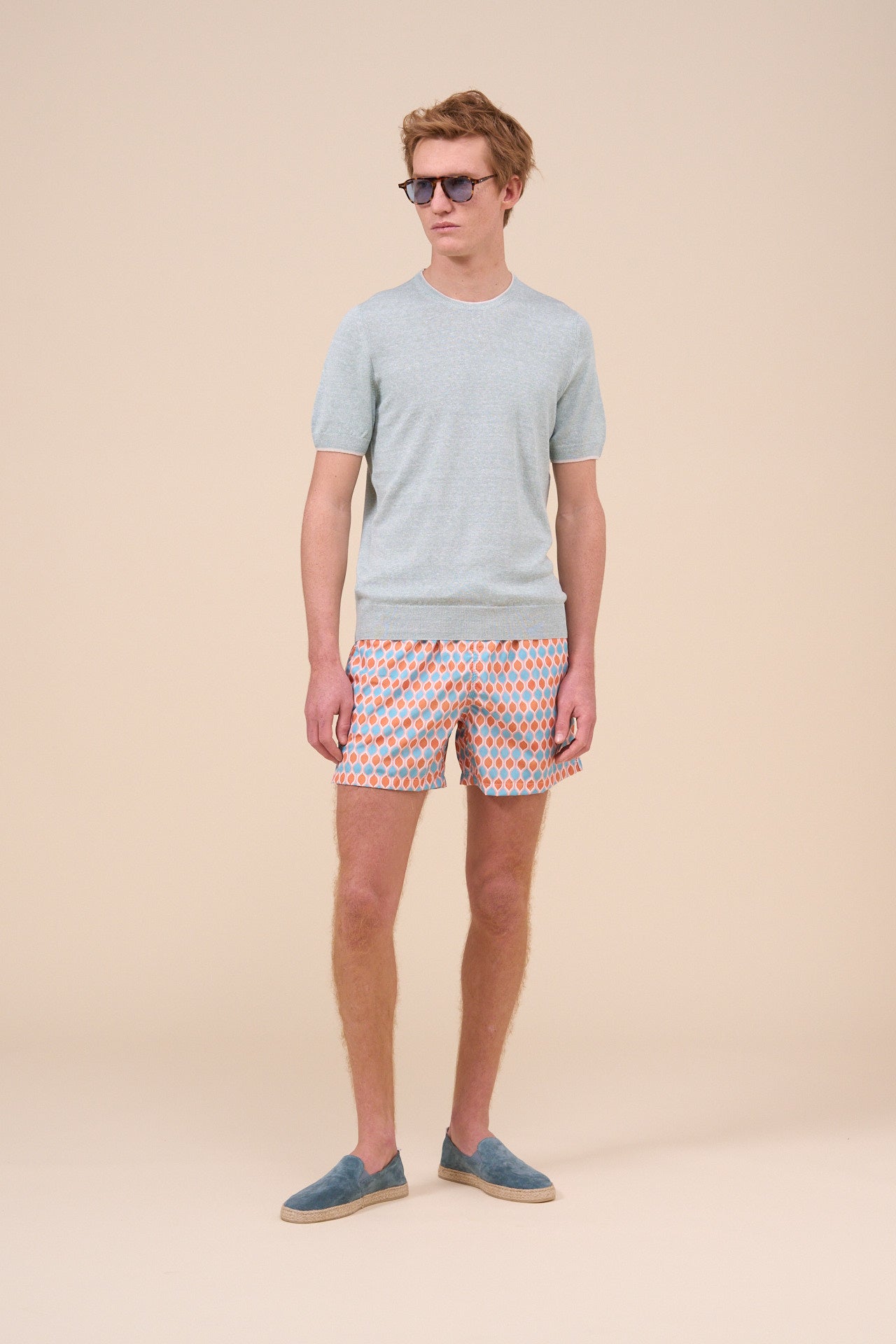 Madeira - The Sustainable Swim Trunk - Oval Pattern - DARKCYAN