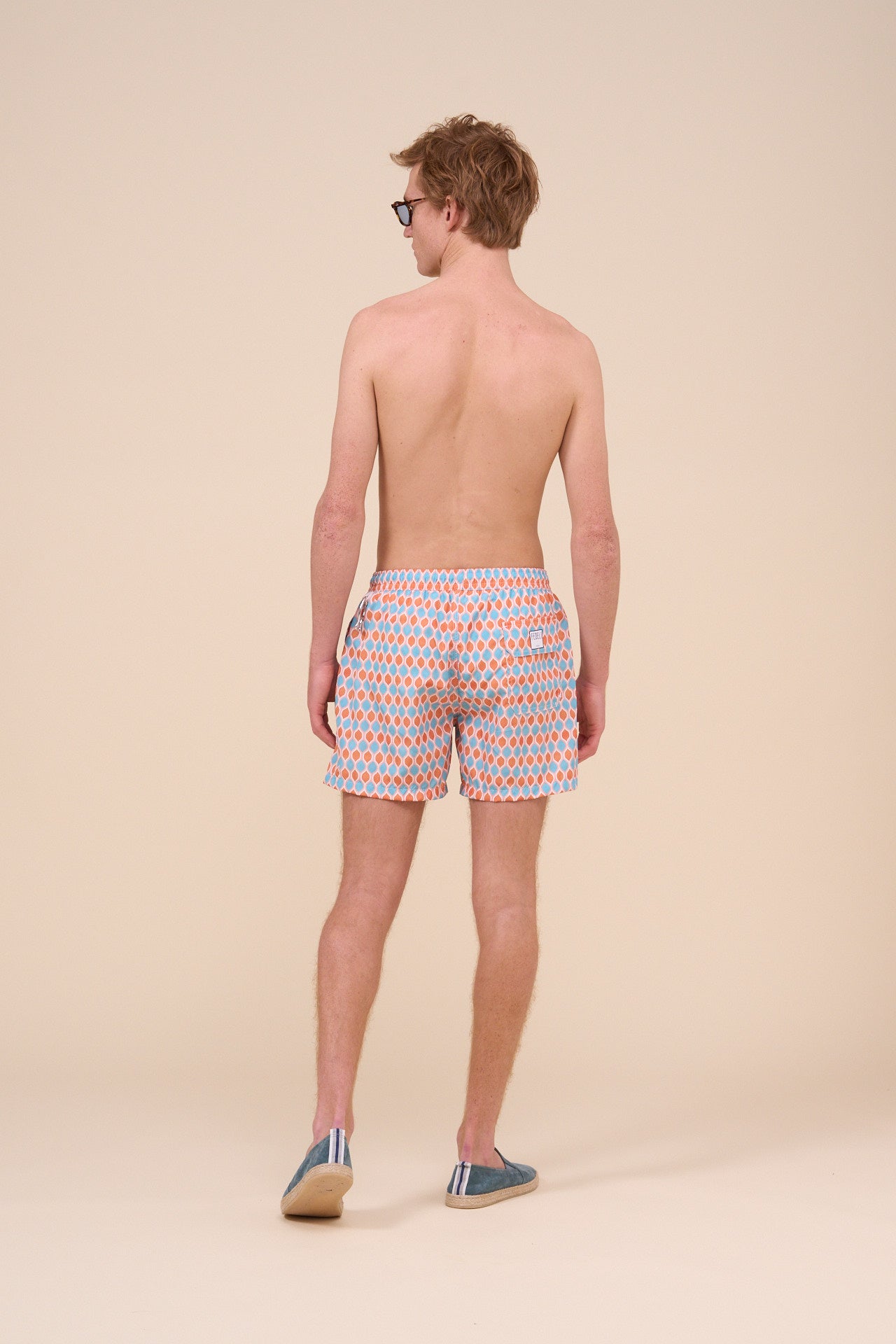 Madeira - The Sustainable Swim Trunk - Oval Pattern - DARKCYAN