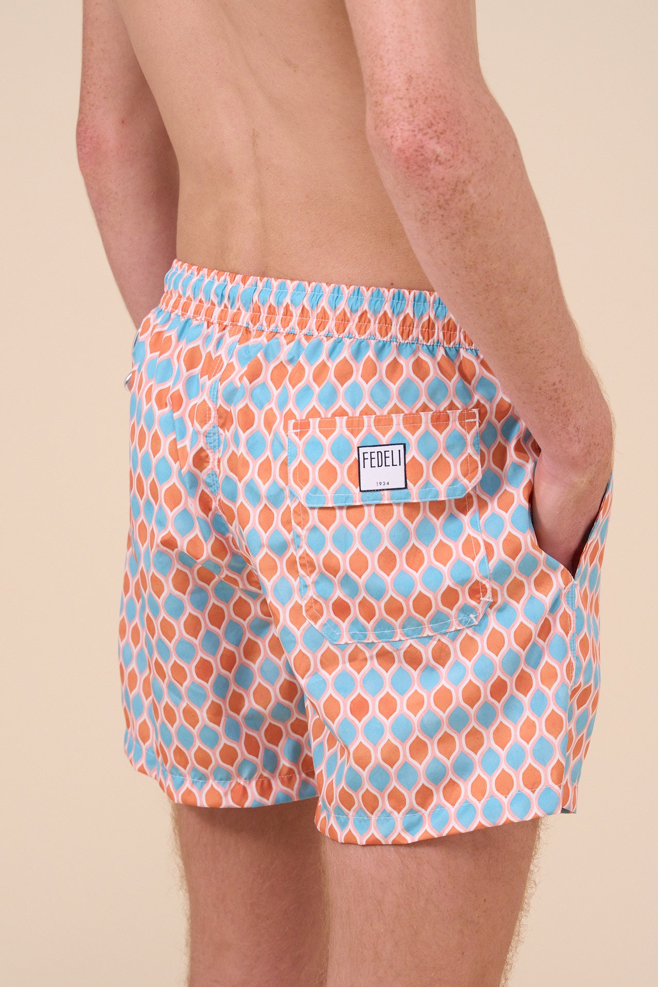 Madeira - The Sustainable Swim Trunk - Oval Pattern - DARKCYAN