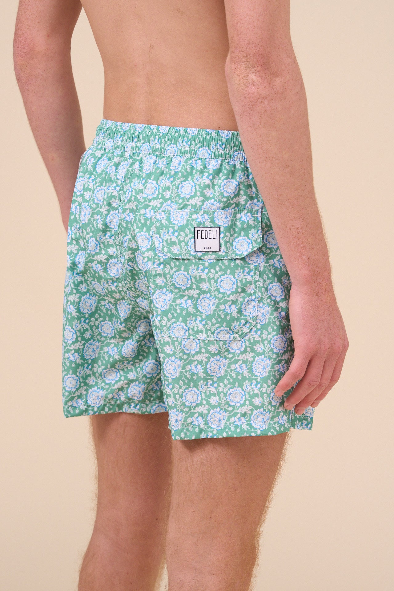 Madeira - The Sustainable Swim Trunk - Passion Flower Pattern - GREEN