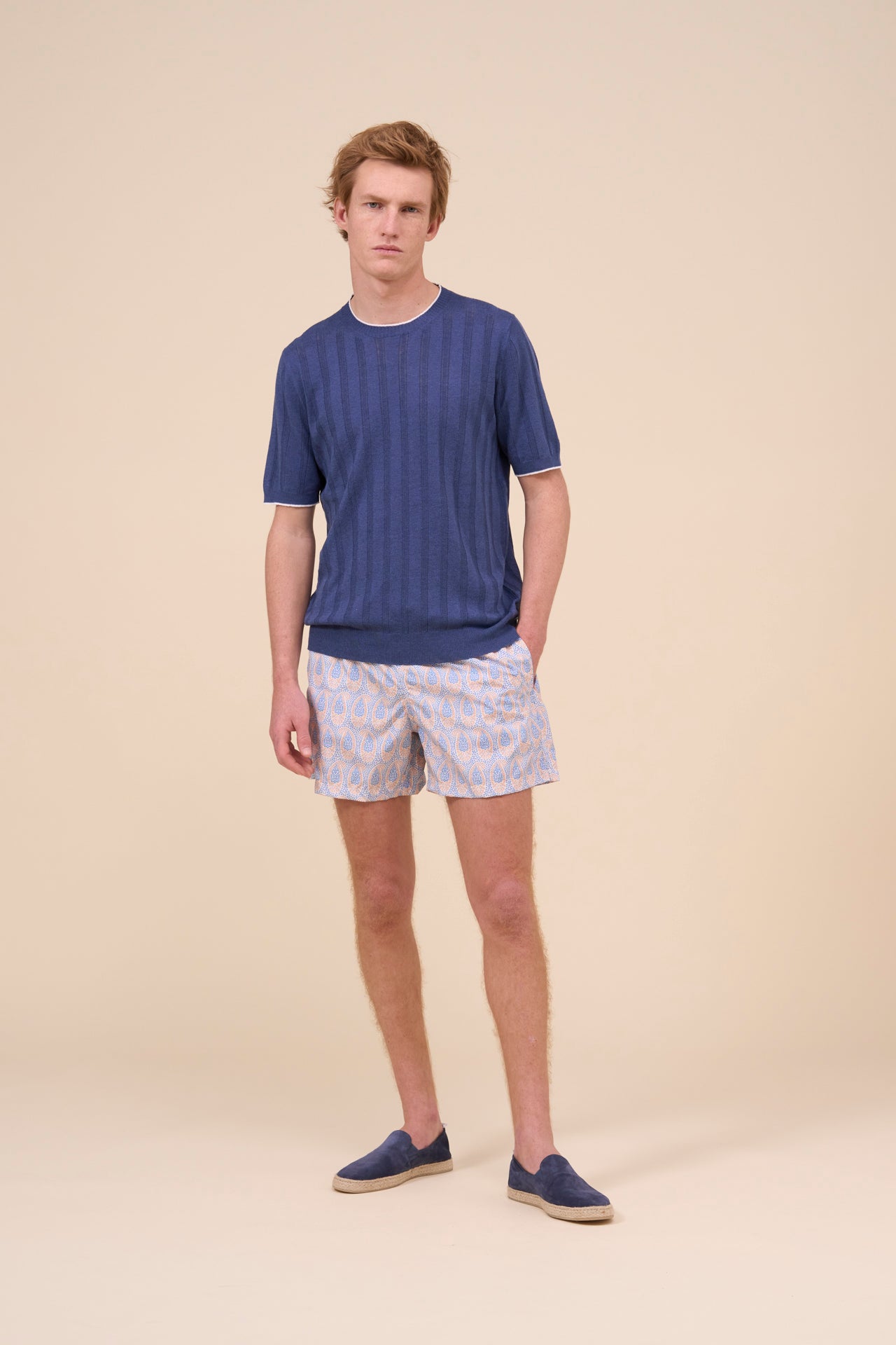 Madeira - The Sustainable Swim Trunk - Paisley Pattern - MEDIUMBLUE