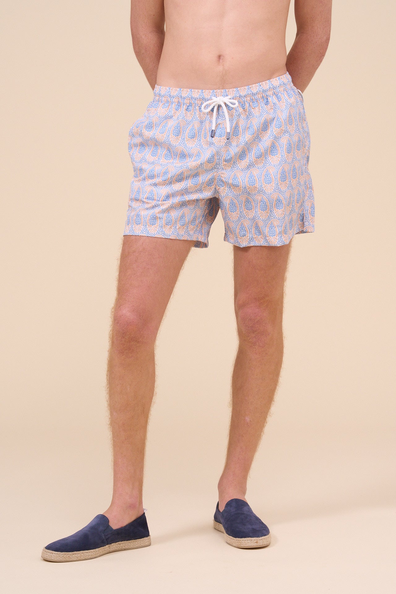 Madeira - The Sustainable Swim Trunk - Paisley Pattern - MEDIUMBLUE