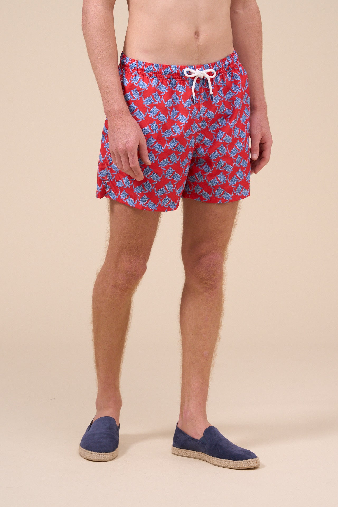 Madeira - The Sustainable Swim Trunk - Turtles Pattern - DARKRED