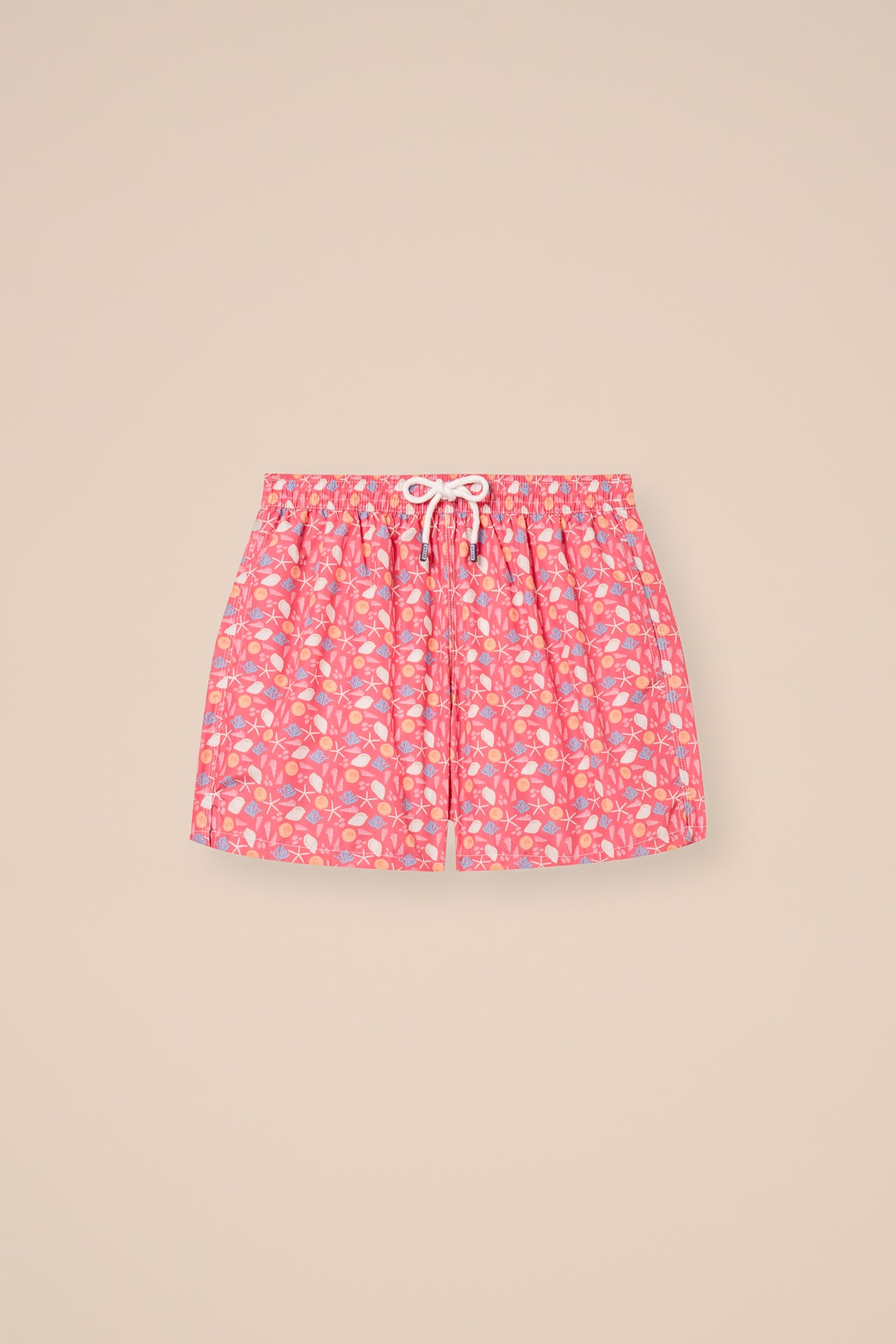 Madeira - The Sustainable Swim Trunk - Shells Pattern - LIGHTCORAL