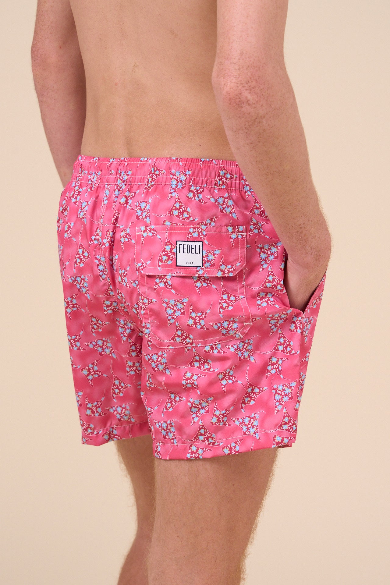 Madeira - The Sustainable Swim Trunk - Ray Pattern - LIGHTCORAL