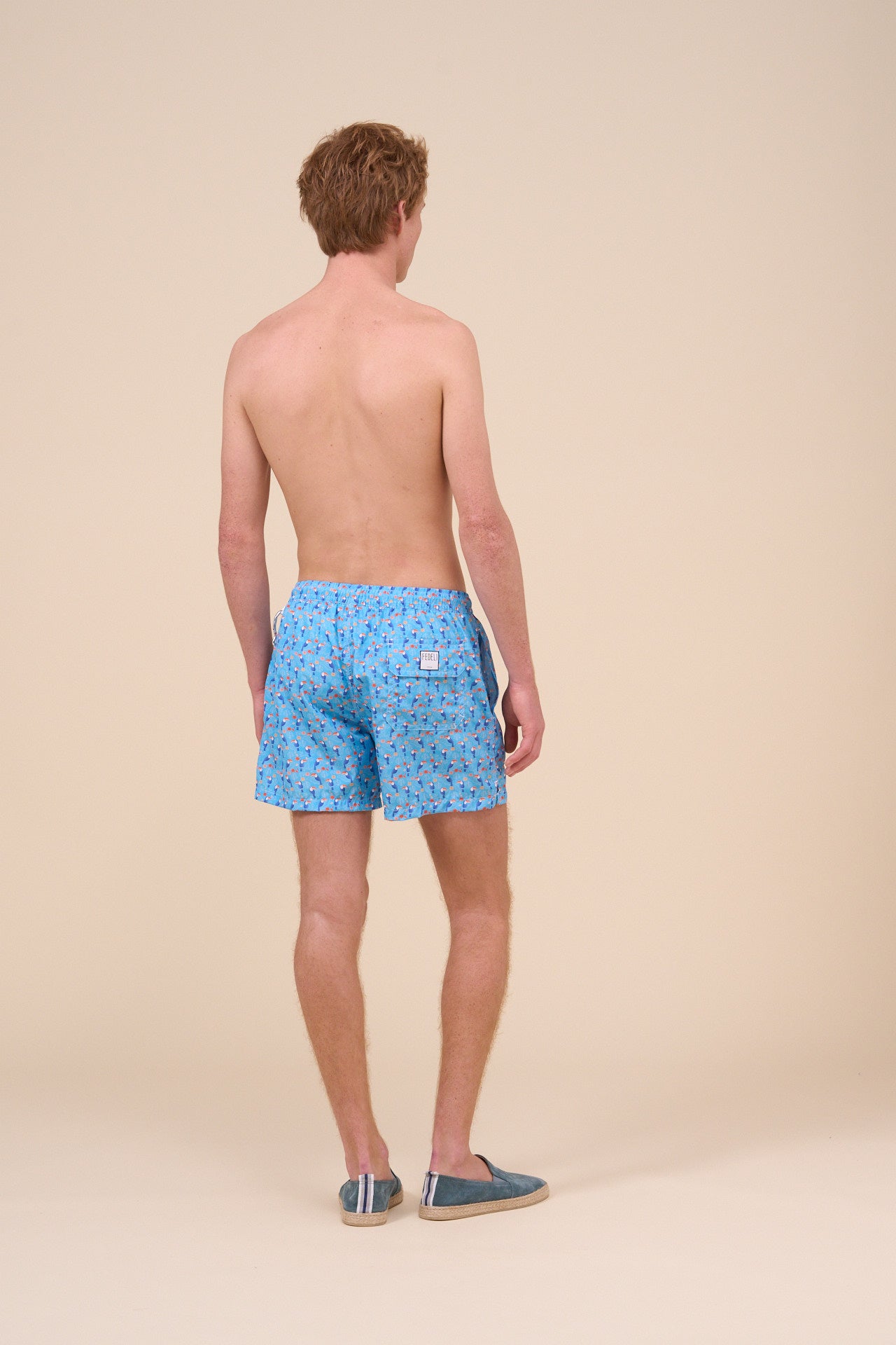 Madeira - The Sustainable Swim Trunk - Parrot Pattern - CORNFLOWERBLUE