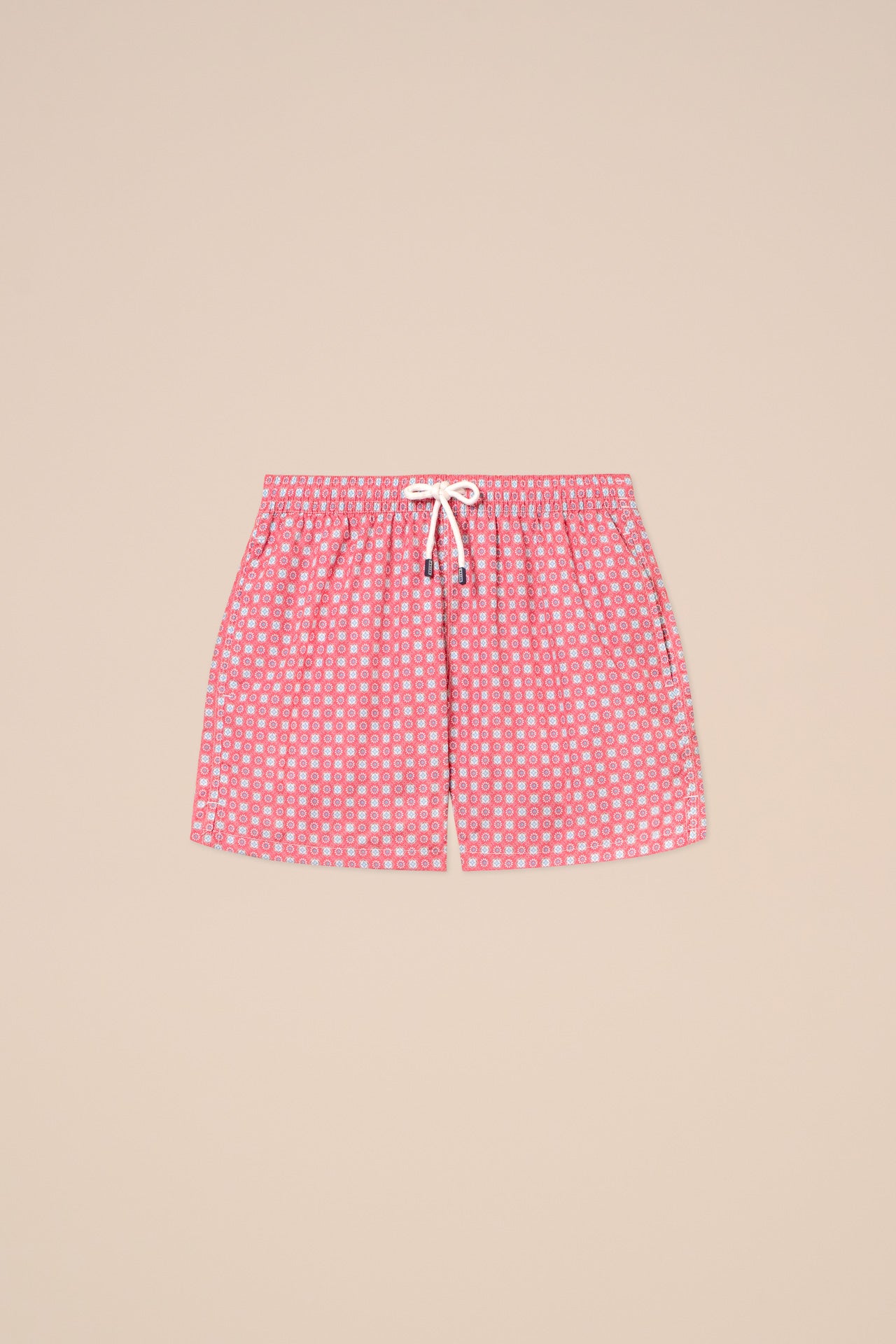 Madeira - The Sustainable Swim Trunk - Flowers and Geometric Shapes Pattern - MEDIUMBLUE