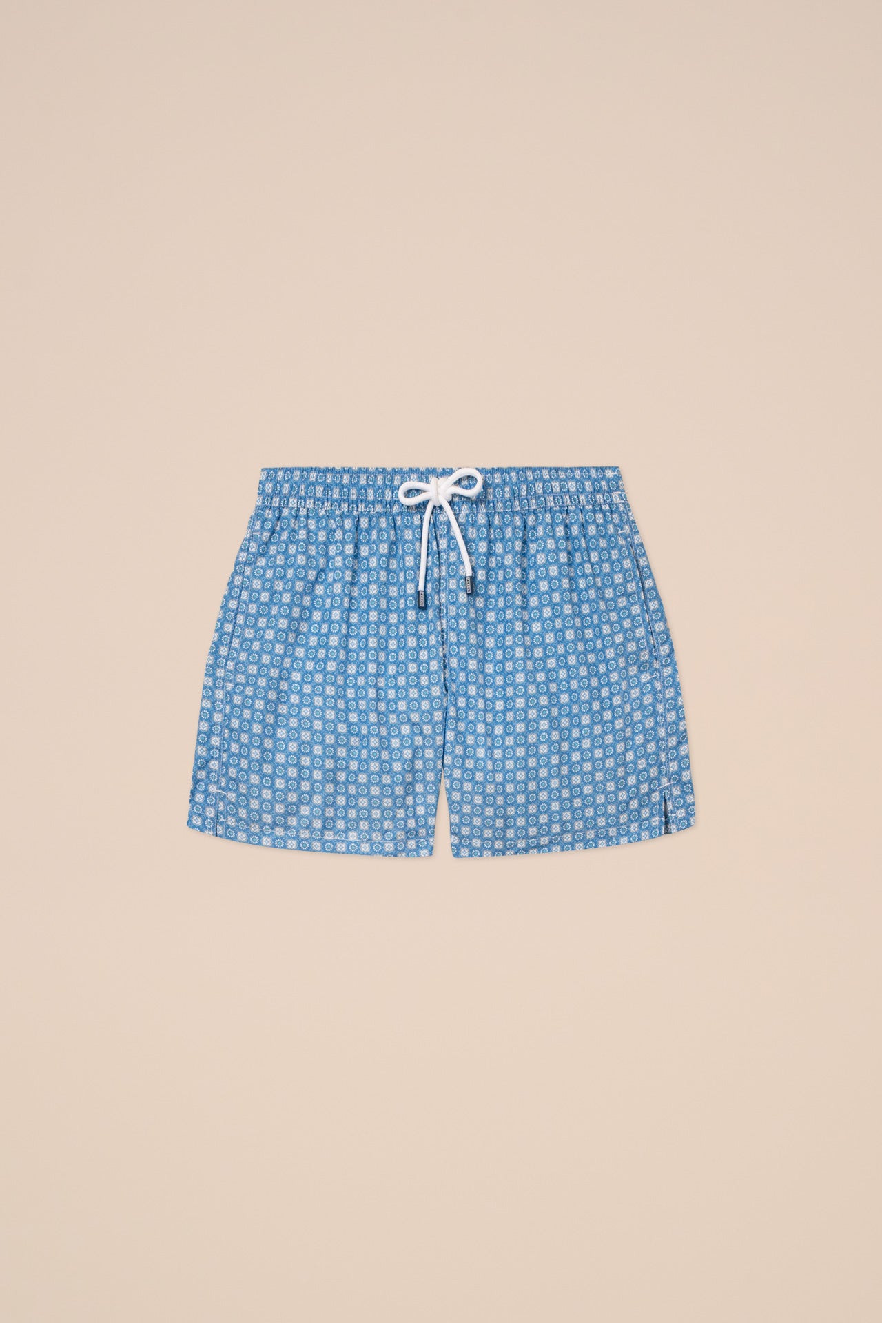 Madeira - The Sustainable Swim Trunk - Flowers and Geometric Shapes Pattern - MEDIUMBLUE