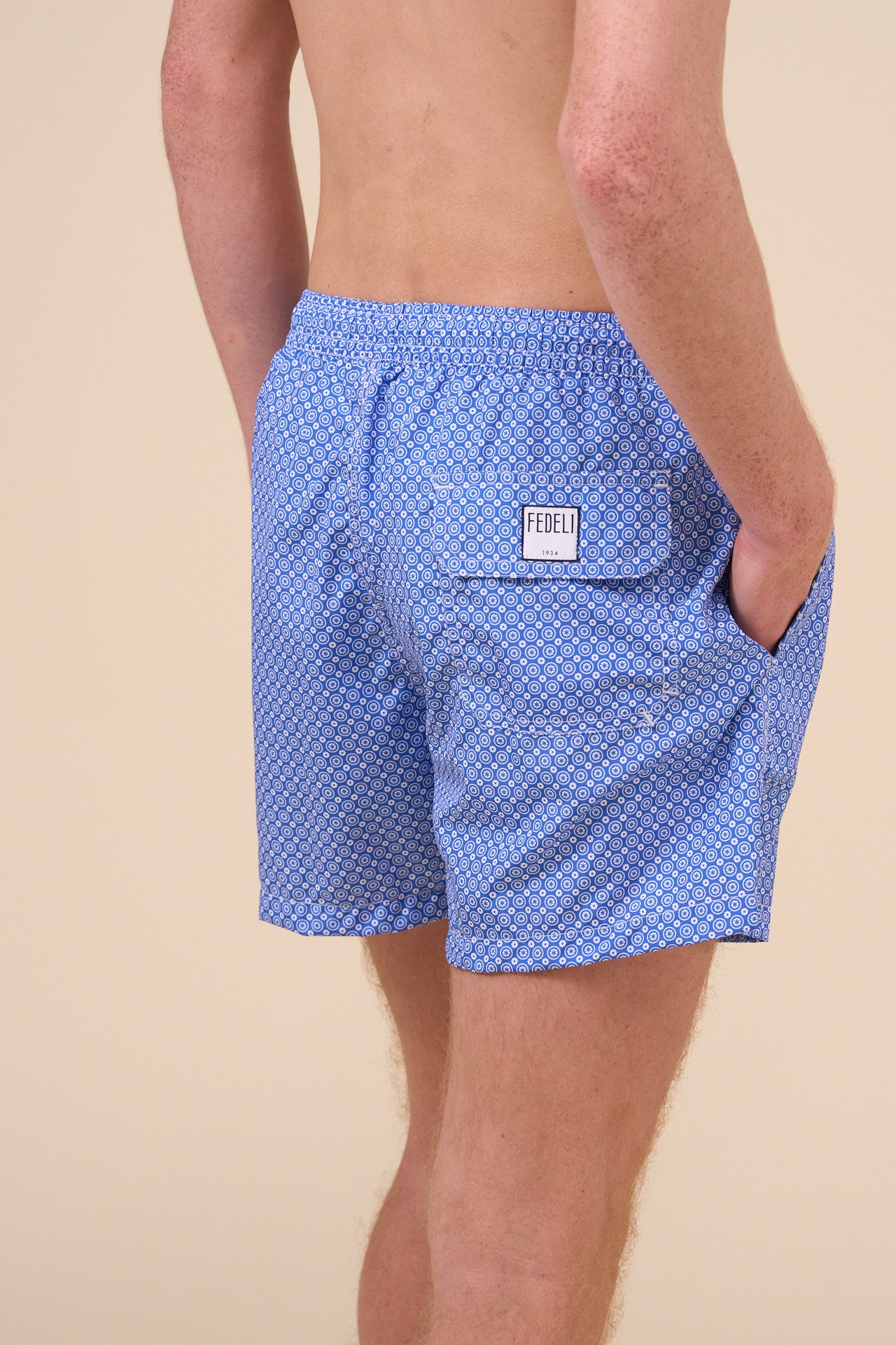 Madeira - The Sustainable Swim Trunk - Circles Pattern - MEDIUMBLUE