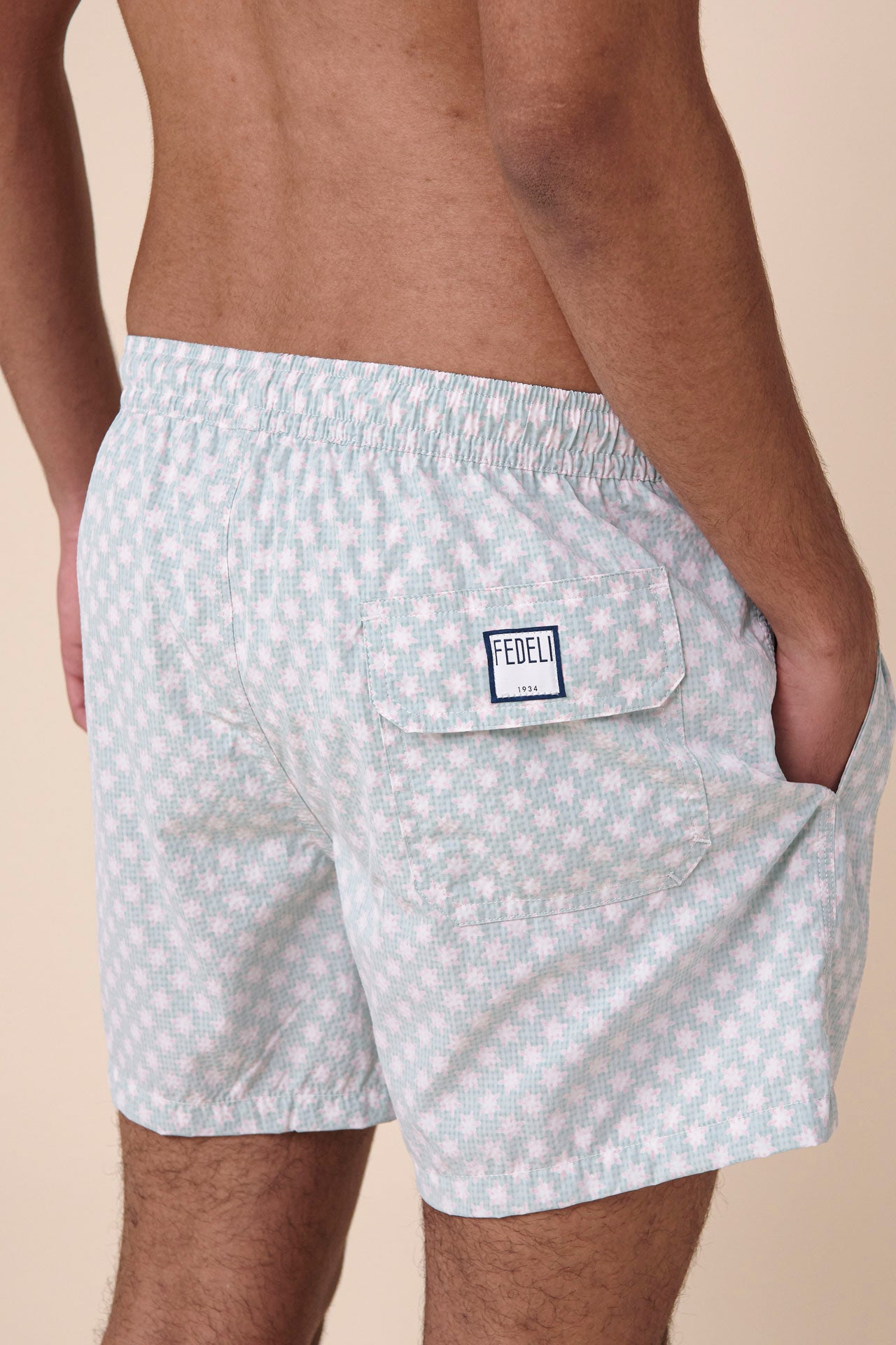 Madeira - The Sakar Swim Trunk - Stars Pattern - GREEN