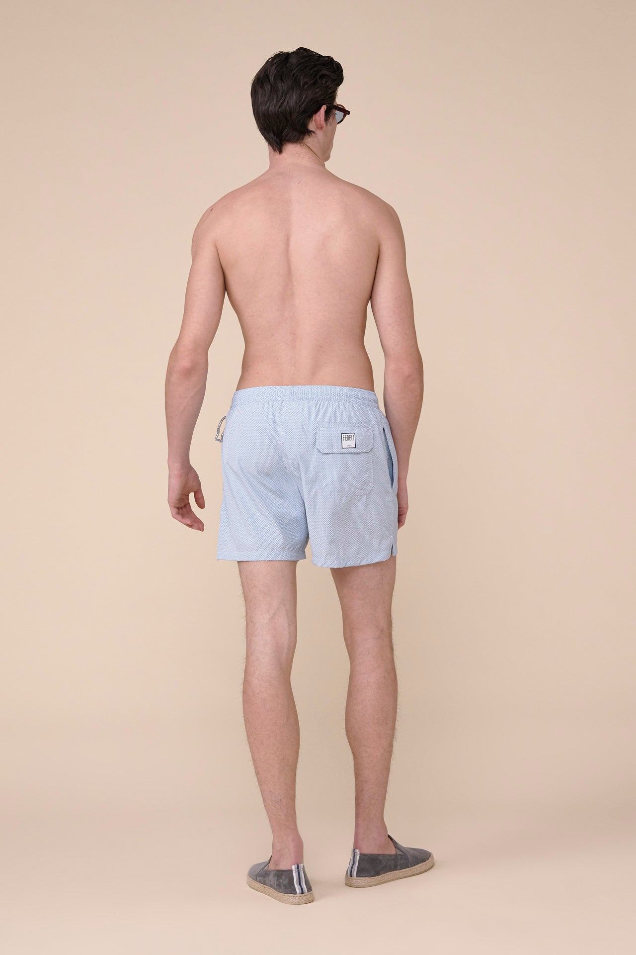 Madeira - The Sakar Swim Trunk - Mini Geometric Shapes Pattern - STEELBLUE