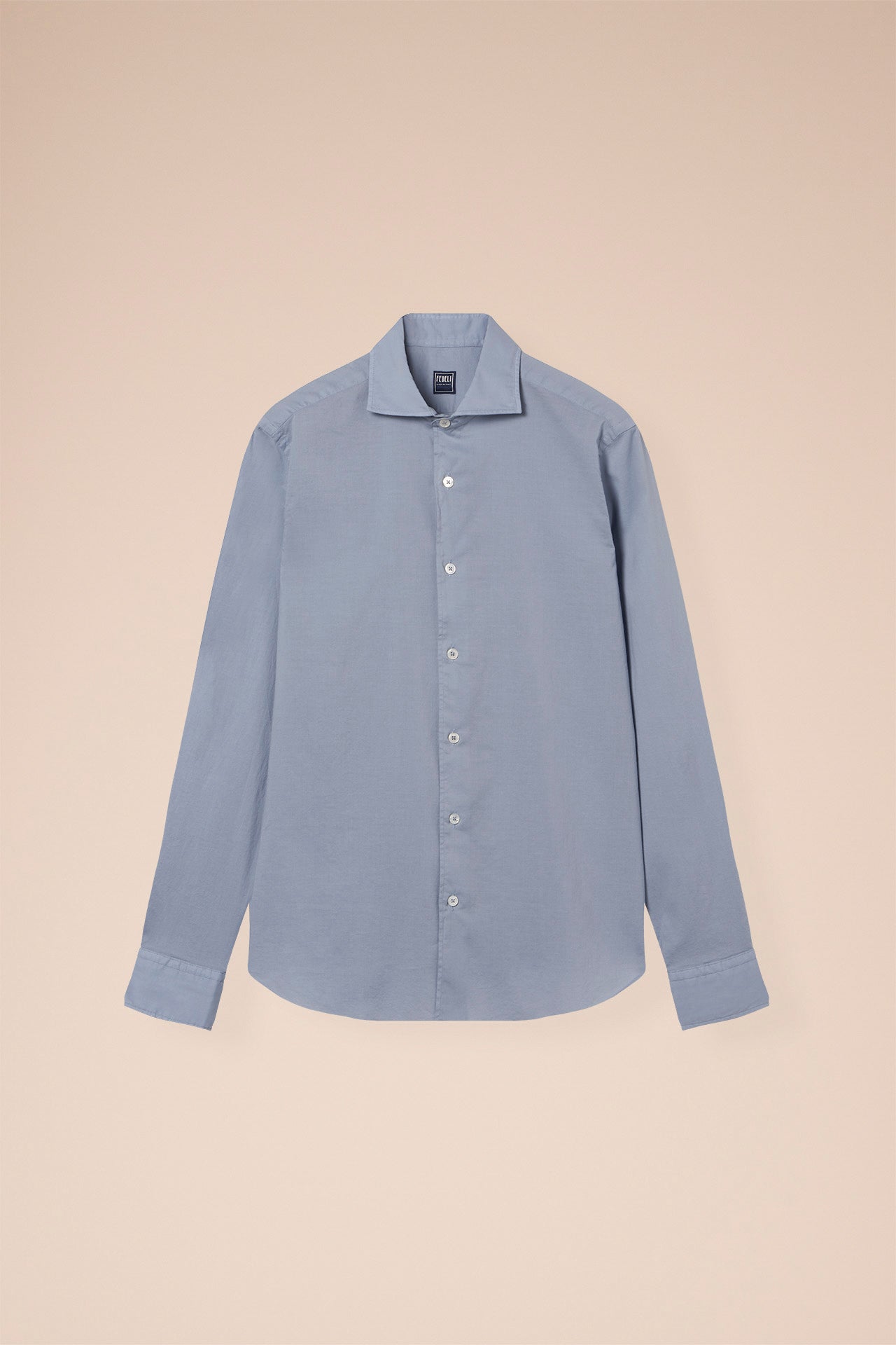 Sean Cotton Voile Long Sleeve Shirt - STEELBLUE