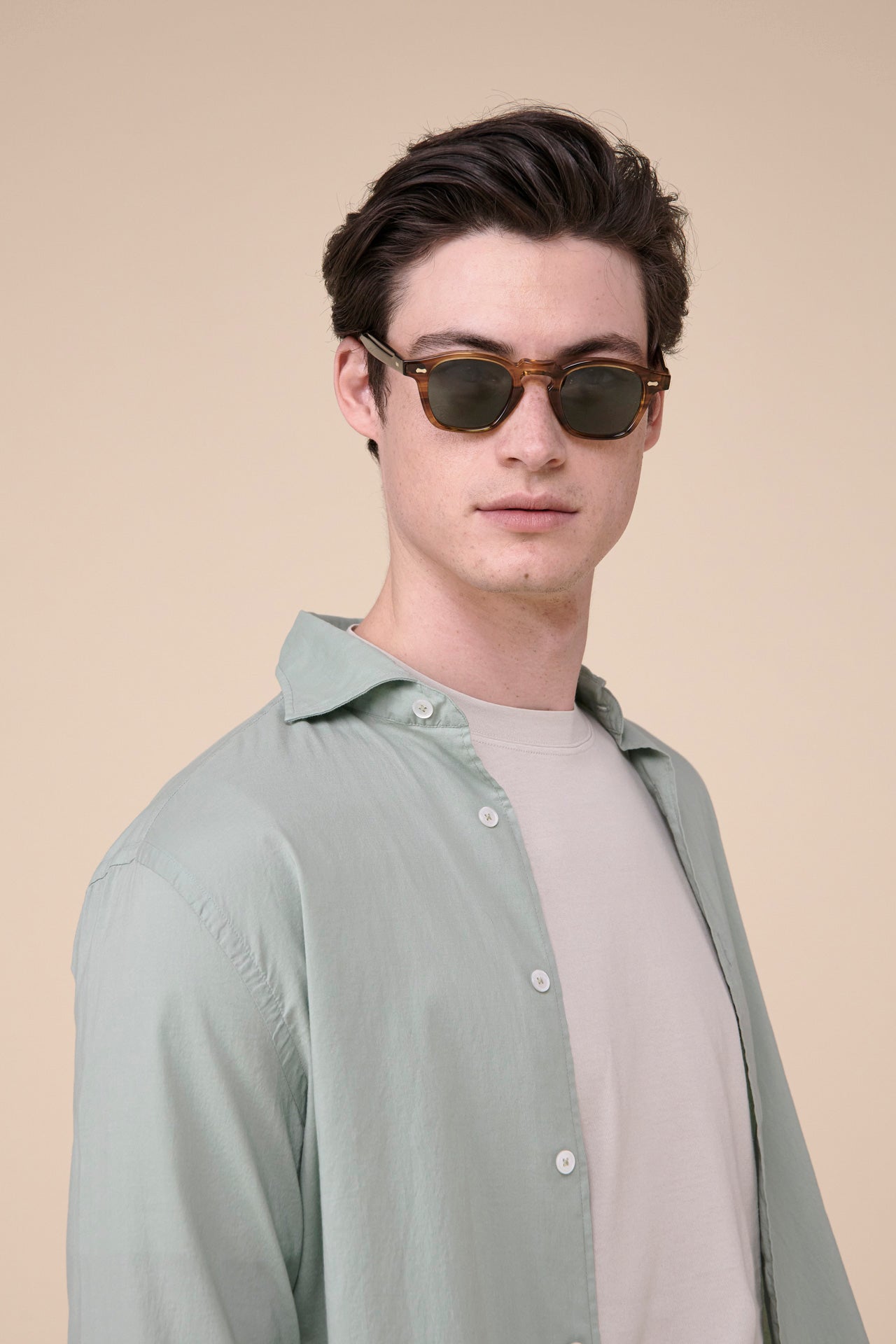 Sean Cotton Voile Long Sleeve Shirt - STEELBLUE