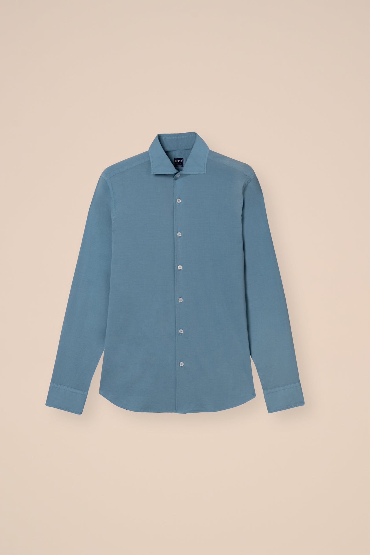 Sean Cotton Voile Long Sleeve Shirt - STEELBLUE