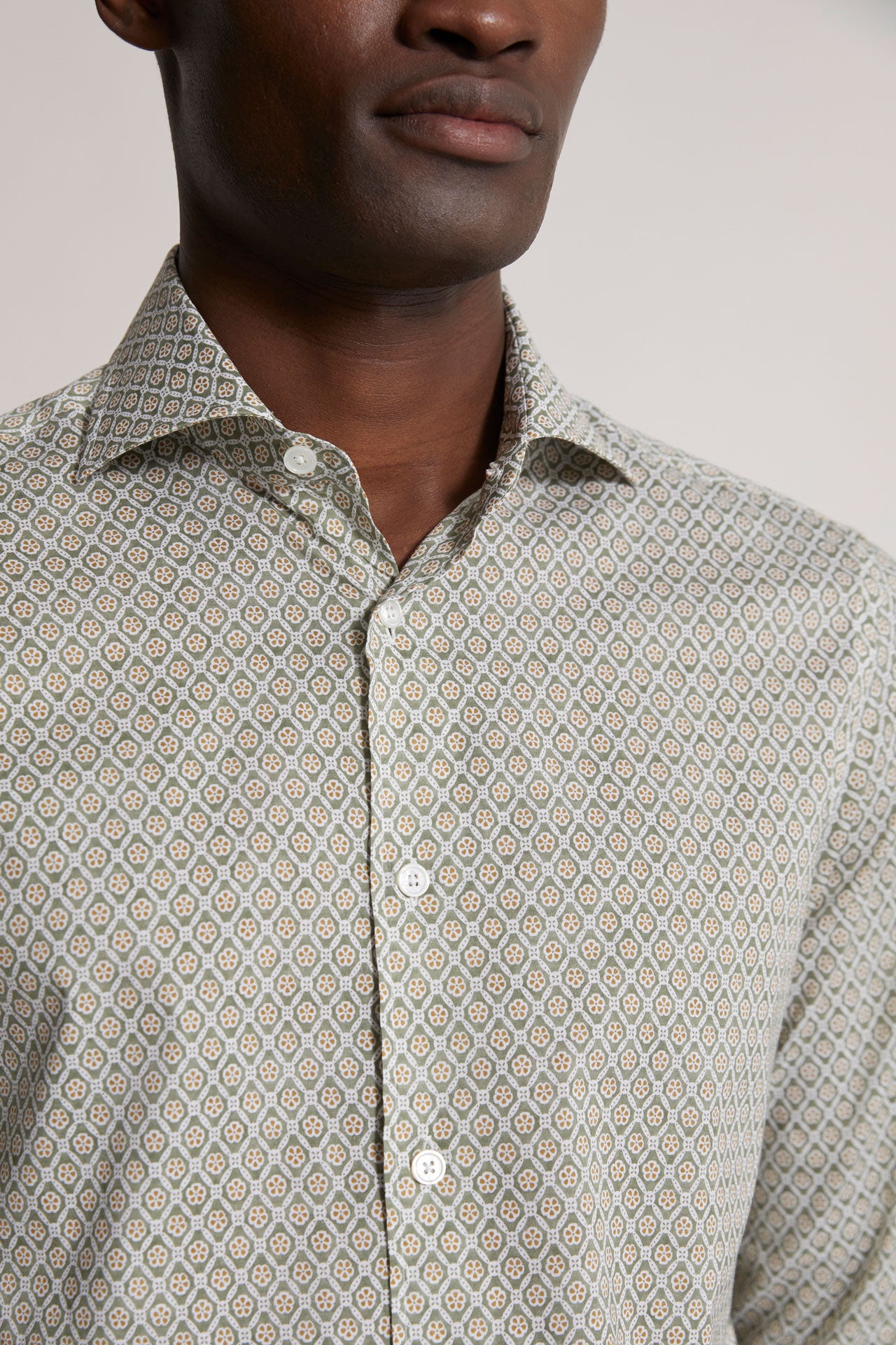 Sean printed panamino shirt - rombo pattern