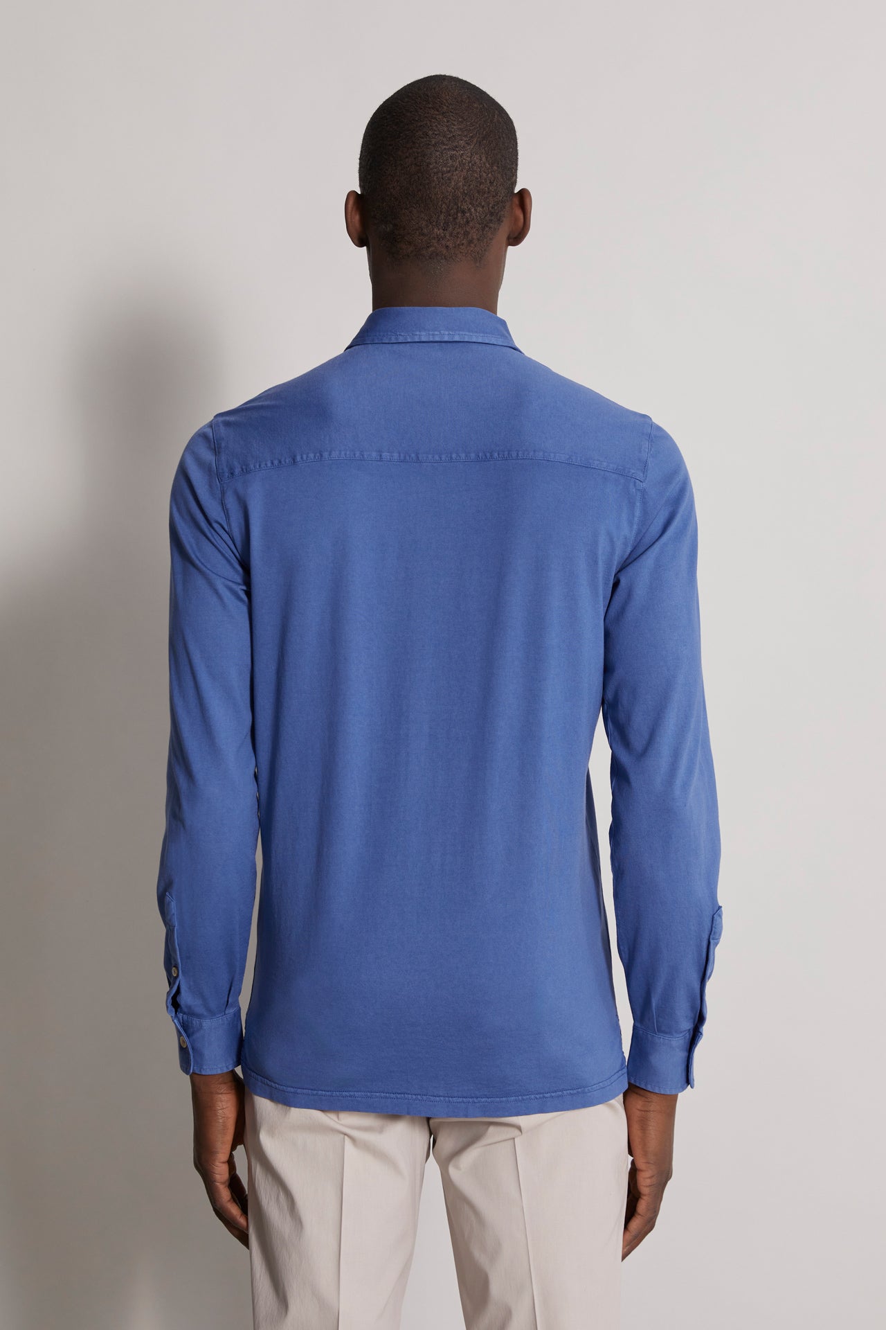 Organic Cotton Shirt - Long Sleeve - Dark Blue - Back View