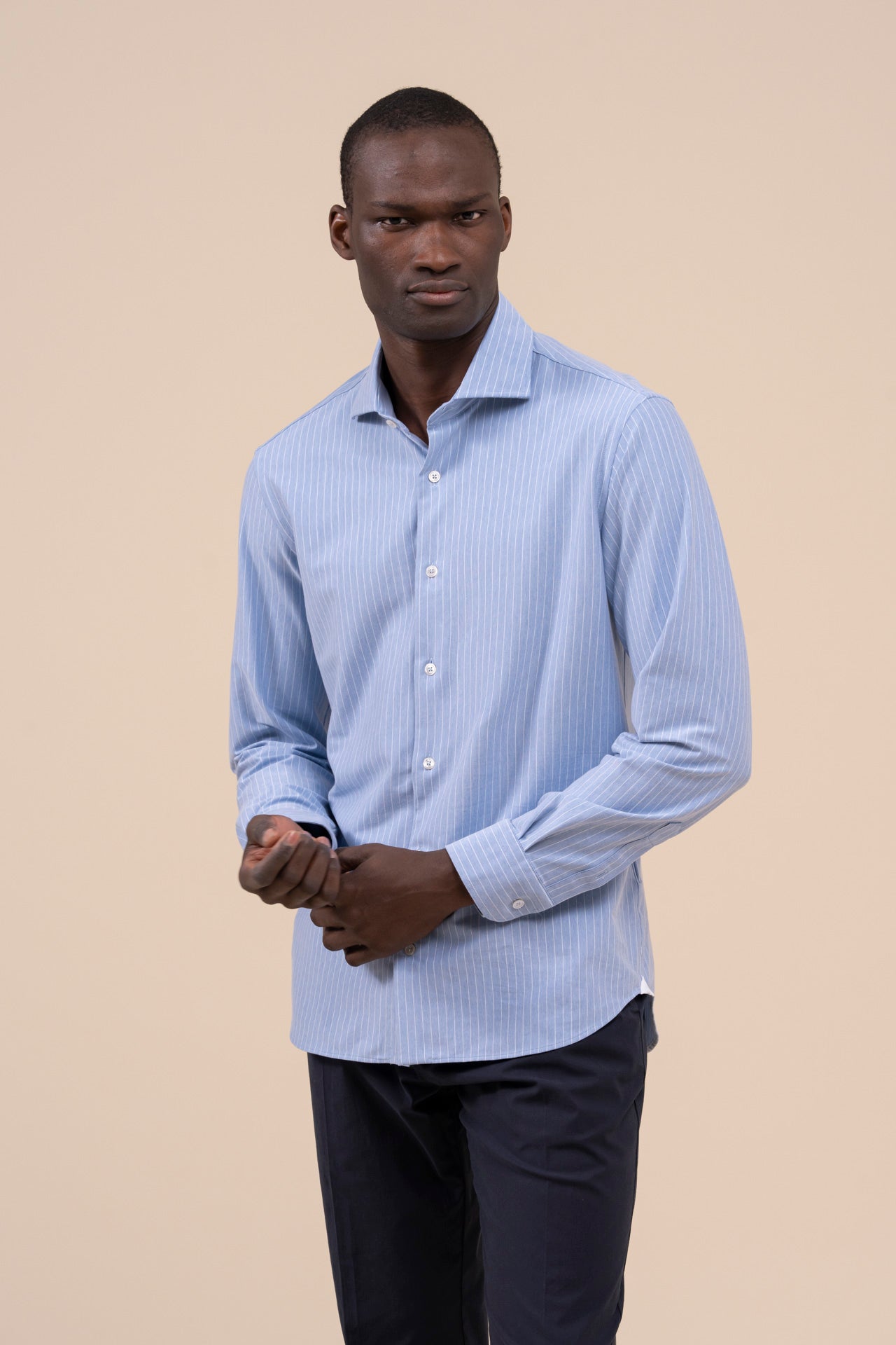 Giorgio Tecno Jersey Long Sleeve Striped Shirt